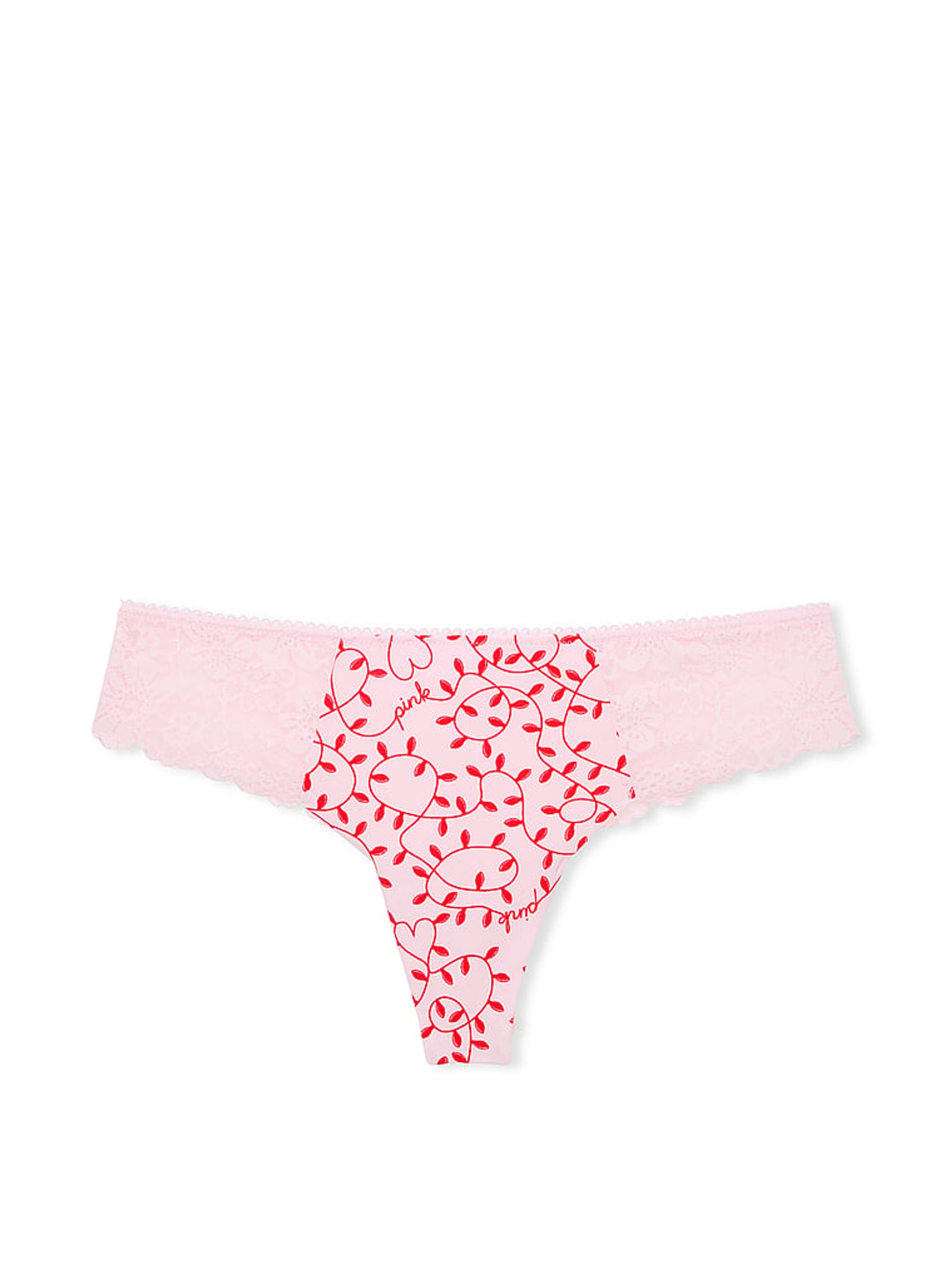 Pink Tulip Lights Lace Thong Knickers - Image 3 of 3