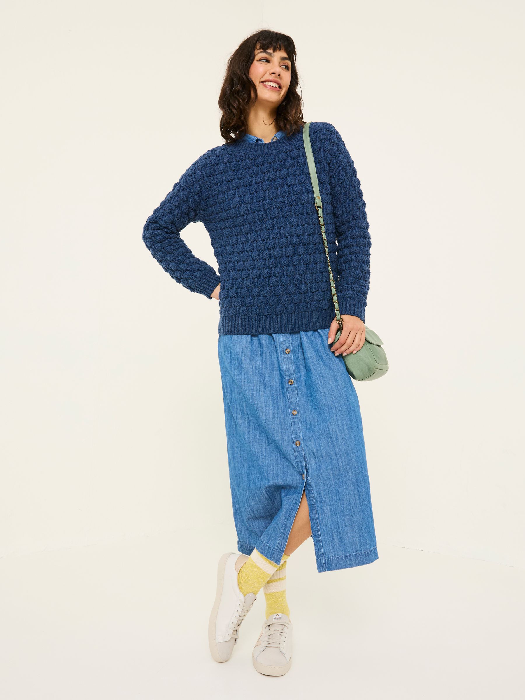 Navy Bea Bobble Knitted Jumper - Image 3 of 6
