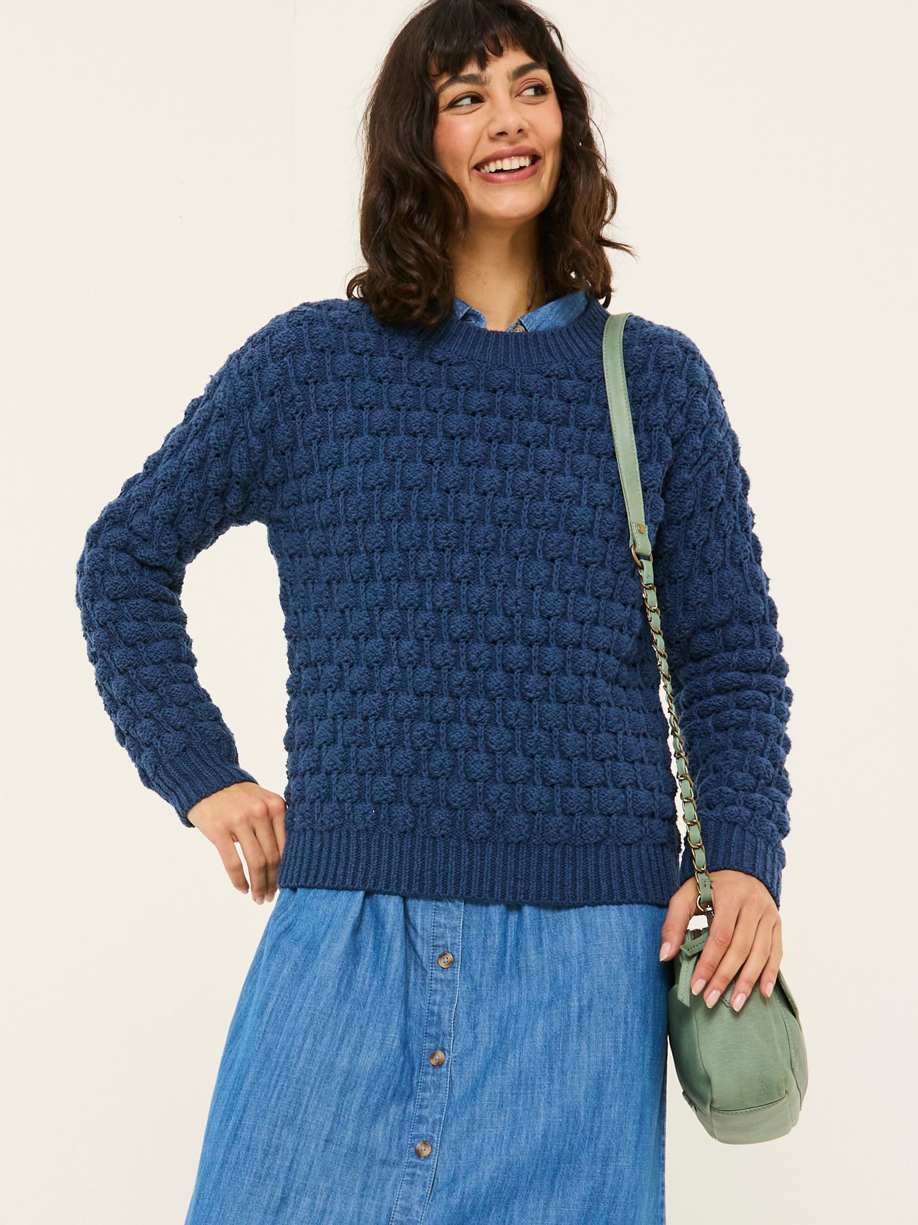 Navy Bea Bobble Knitted Jumper - Image 4 of 6