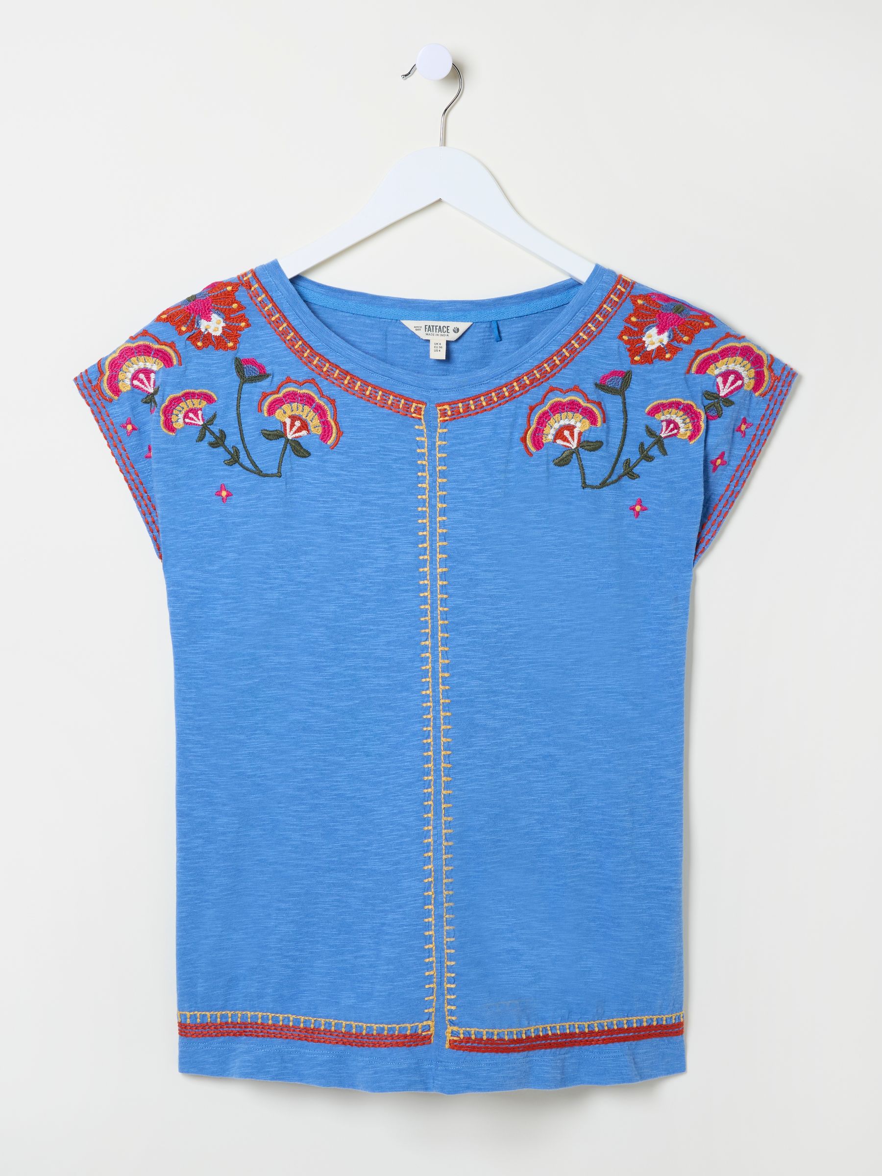 Ivy Bright Blue Embroidered T-Shirt - Image 6 of 6