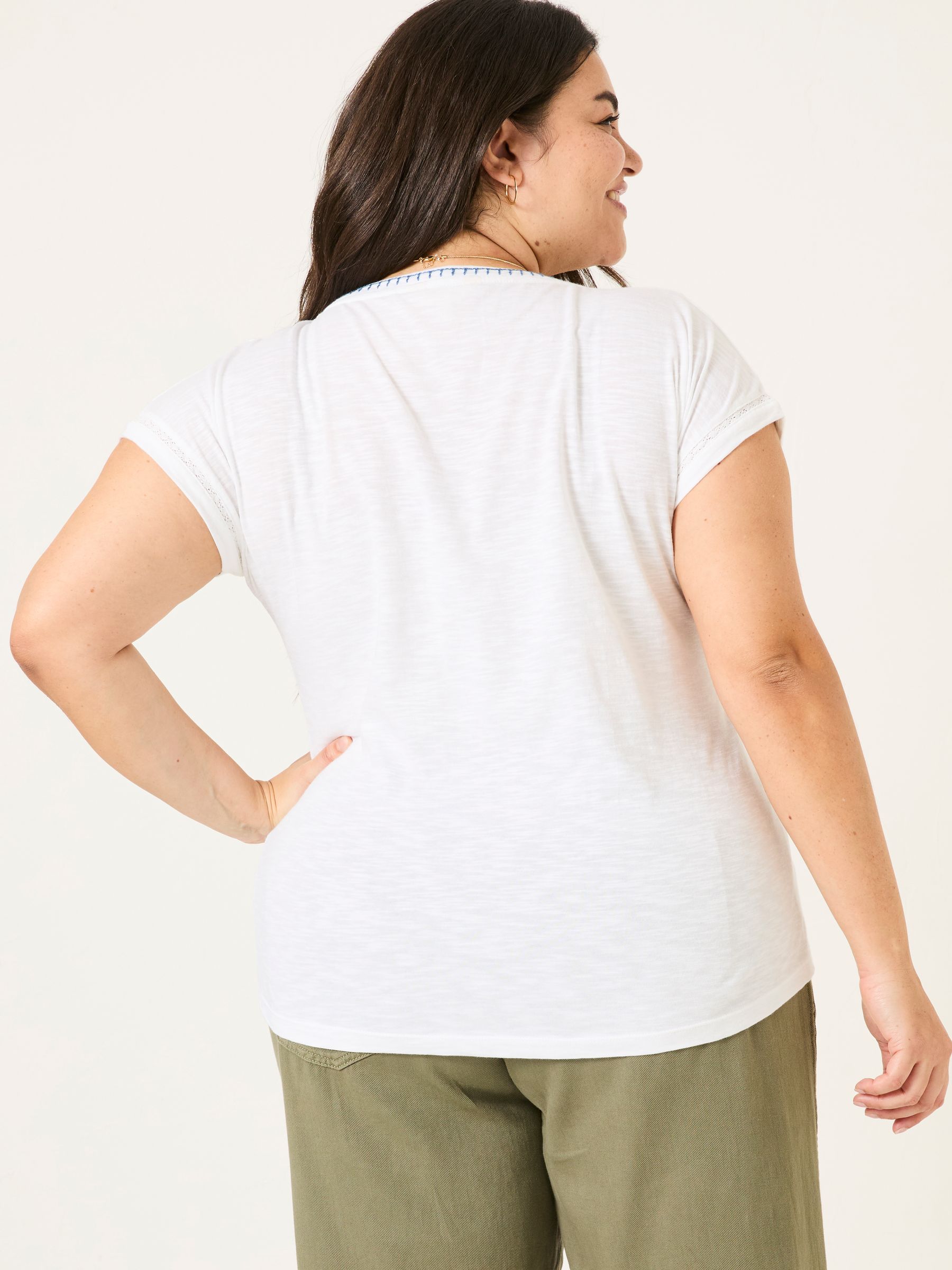 Ivy White Embroidered T-Shirt - Image 6 of 10