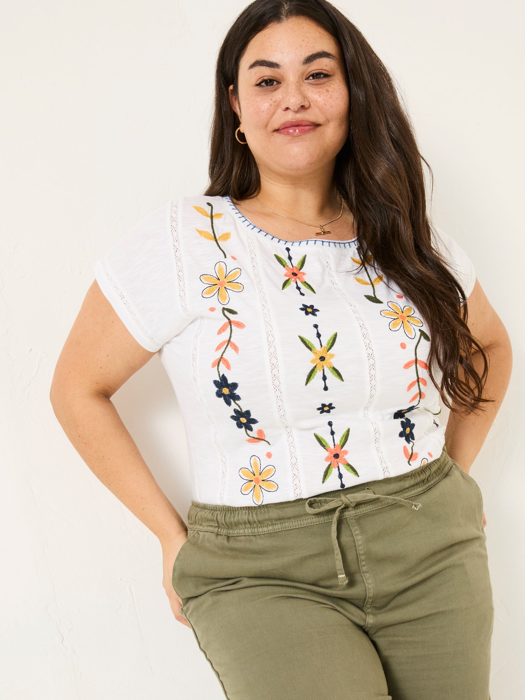 Ivy White Embroidered T-Shirt - Image 7 of 10