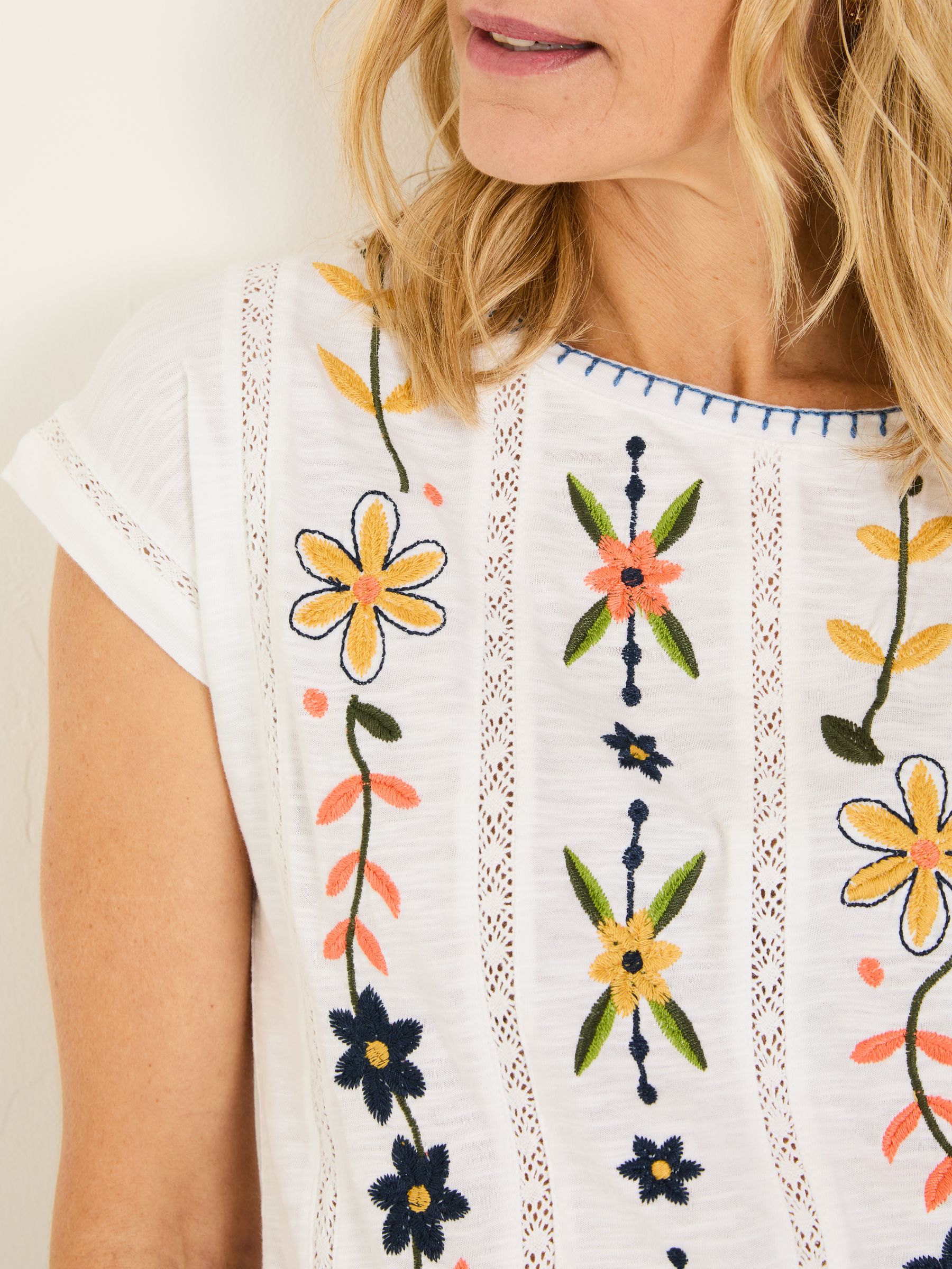 Ivy White Embroidered T-Shirt - Image 9 of 10
