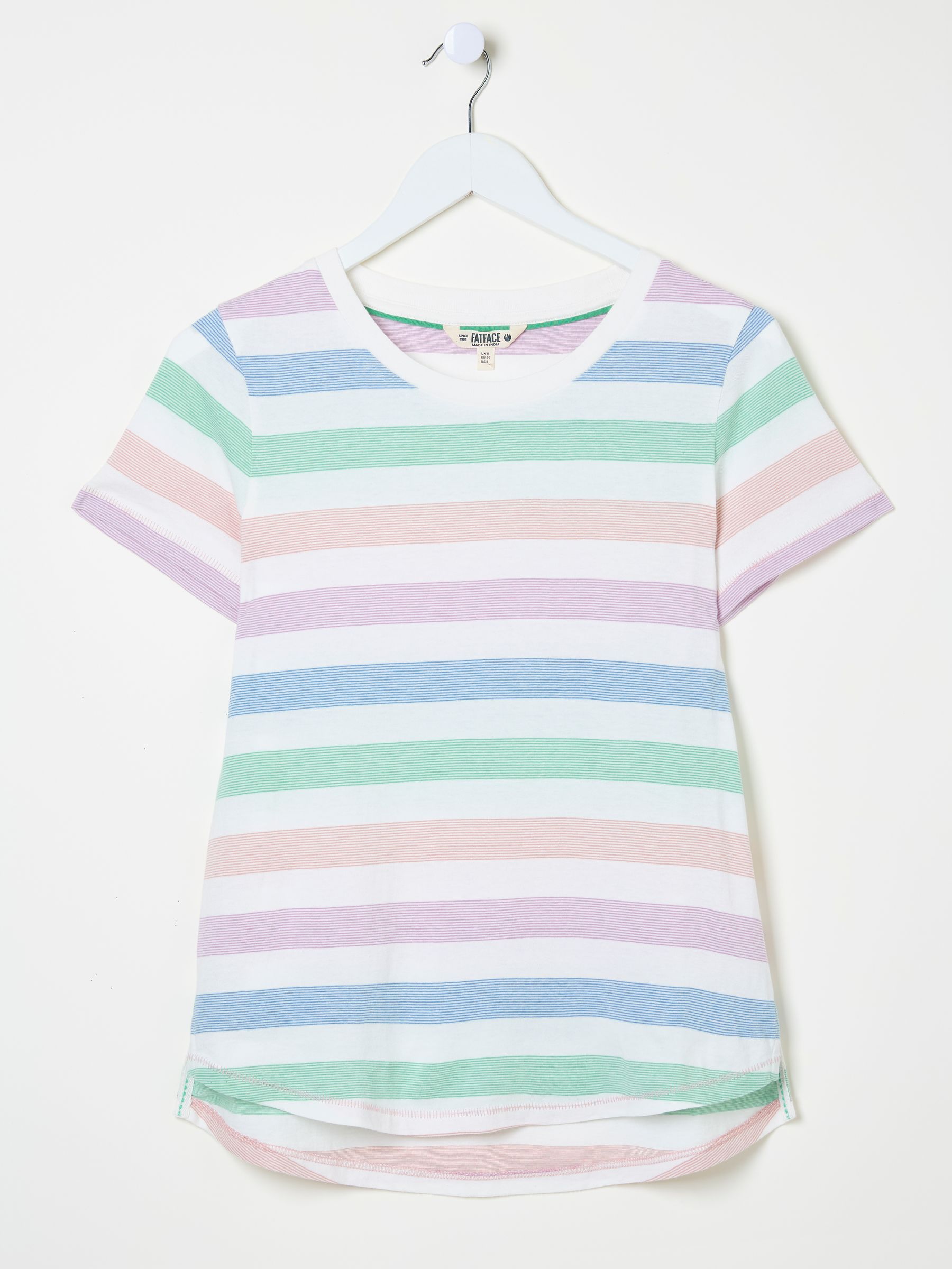 Natalie Natural Short Sleeve Stripe T Shirt - Image 5 of 5