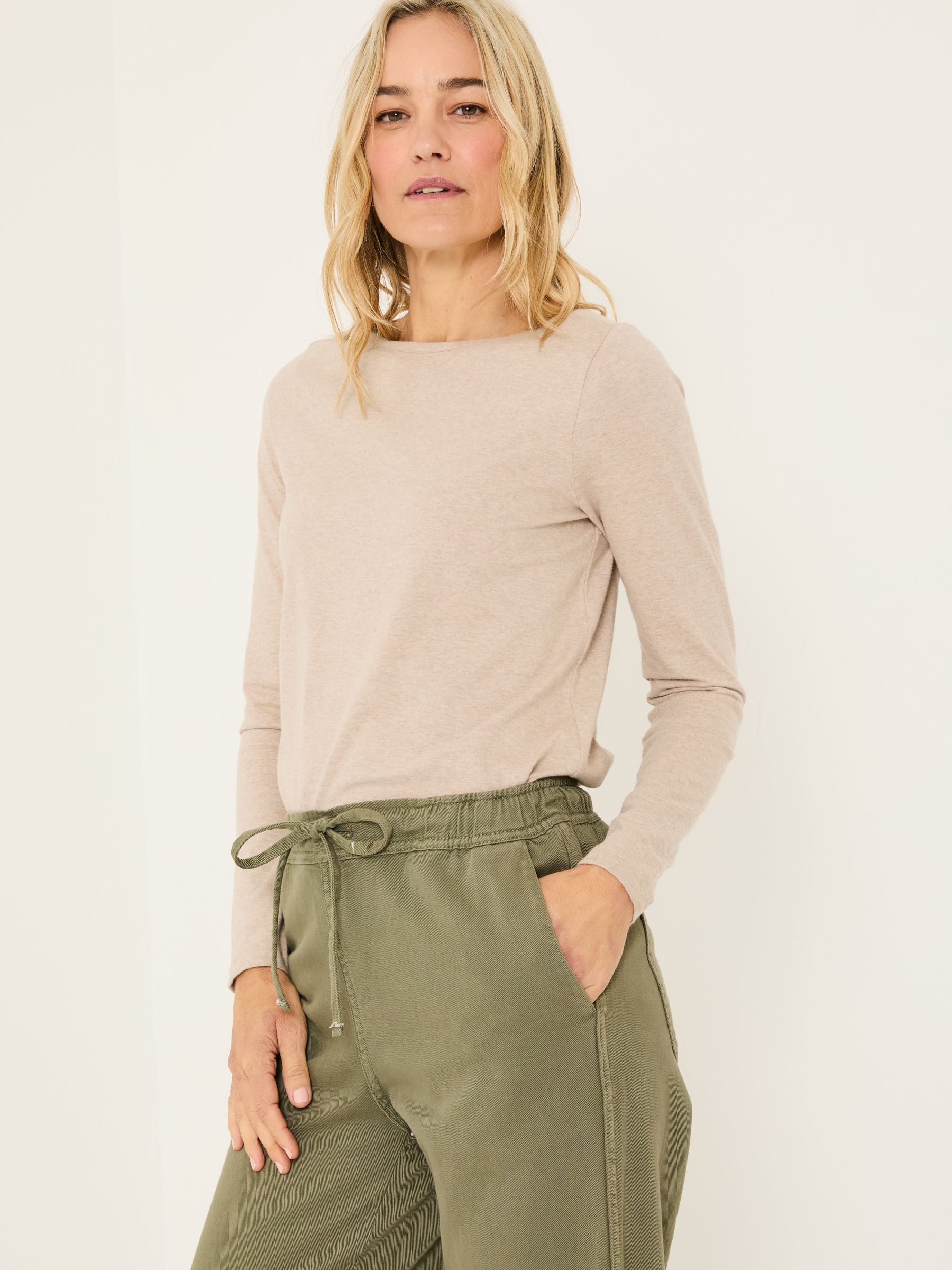 Bree Oatmeal Long Sleeve T-Shirt - Image 1 of 5