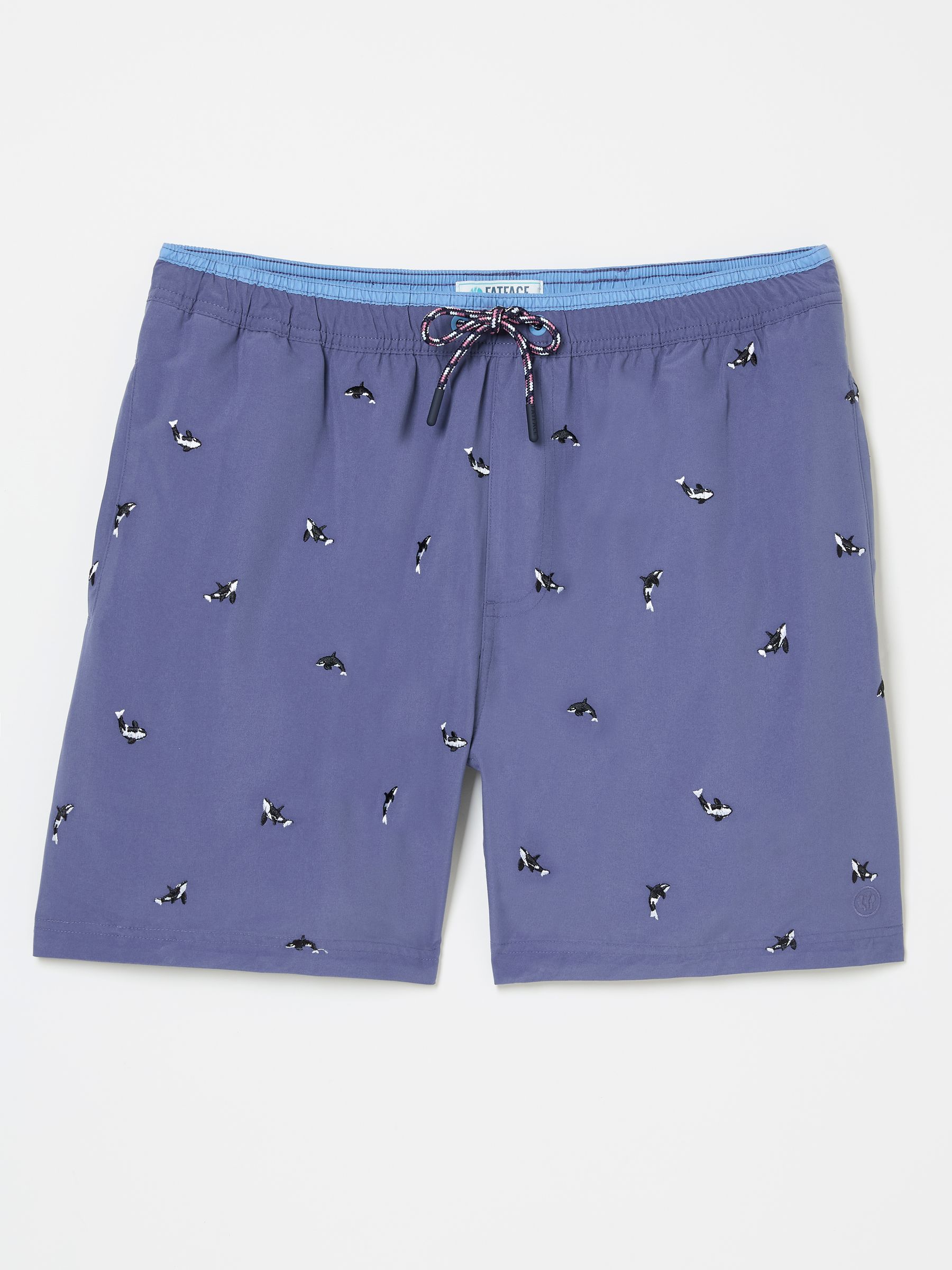 Trevose Navy Whale Embroidered Swim Shorts - Image 6 of 6