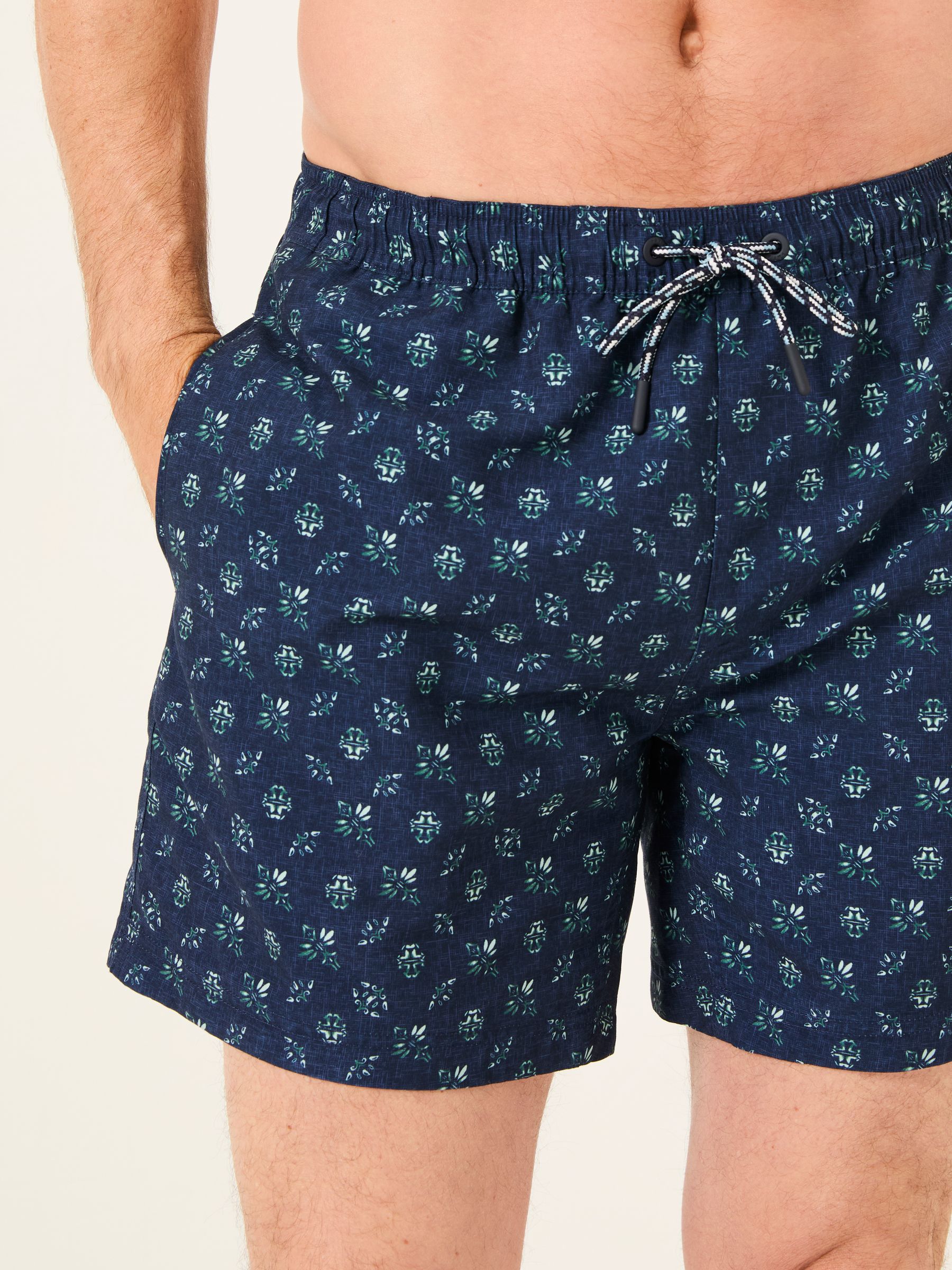 Trevose Blue Geo Swim Shorts - Image 1 of 6