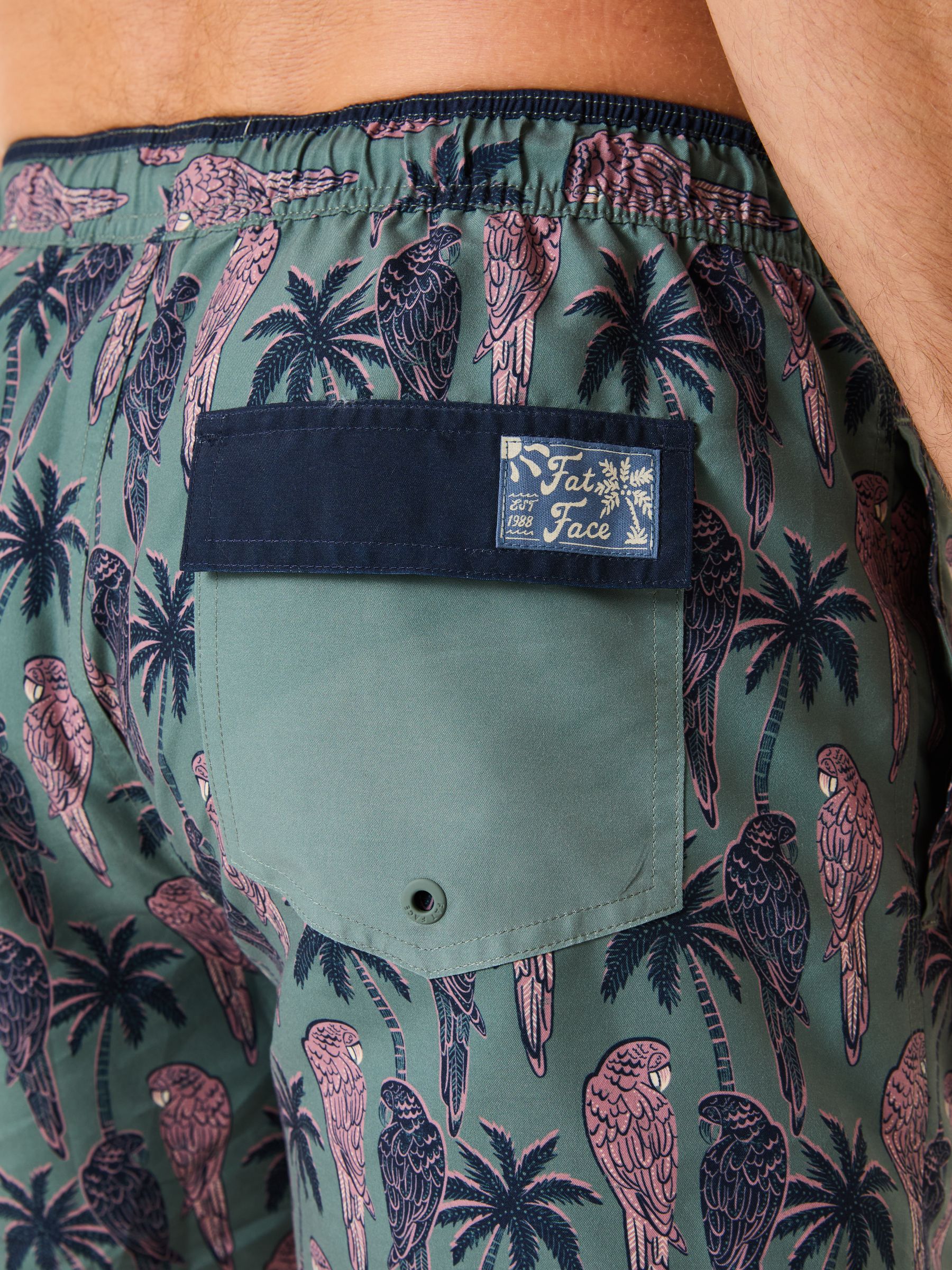 Trevose Green Parrot Swim Shorts - Image 6 of 7