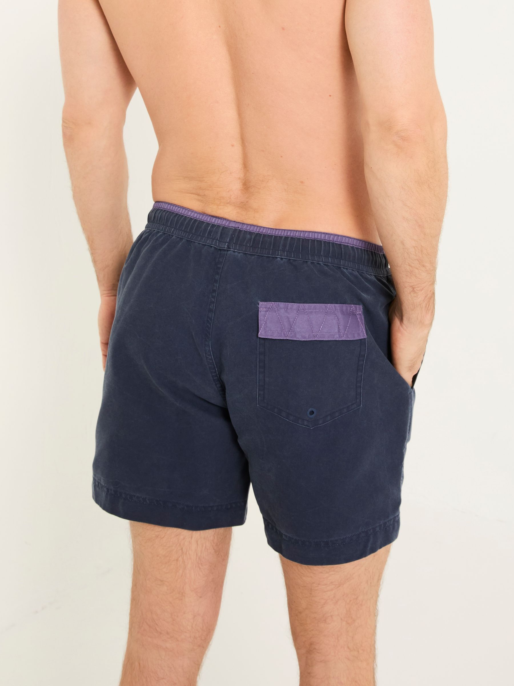 Trevose Navy Plain Swim Shorts - Image 2 of 6