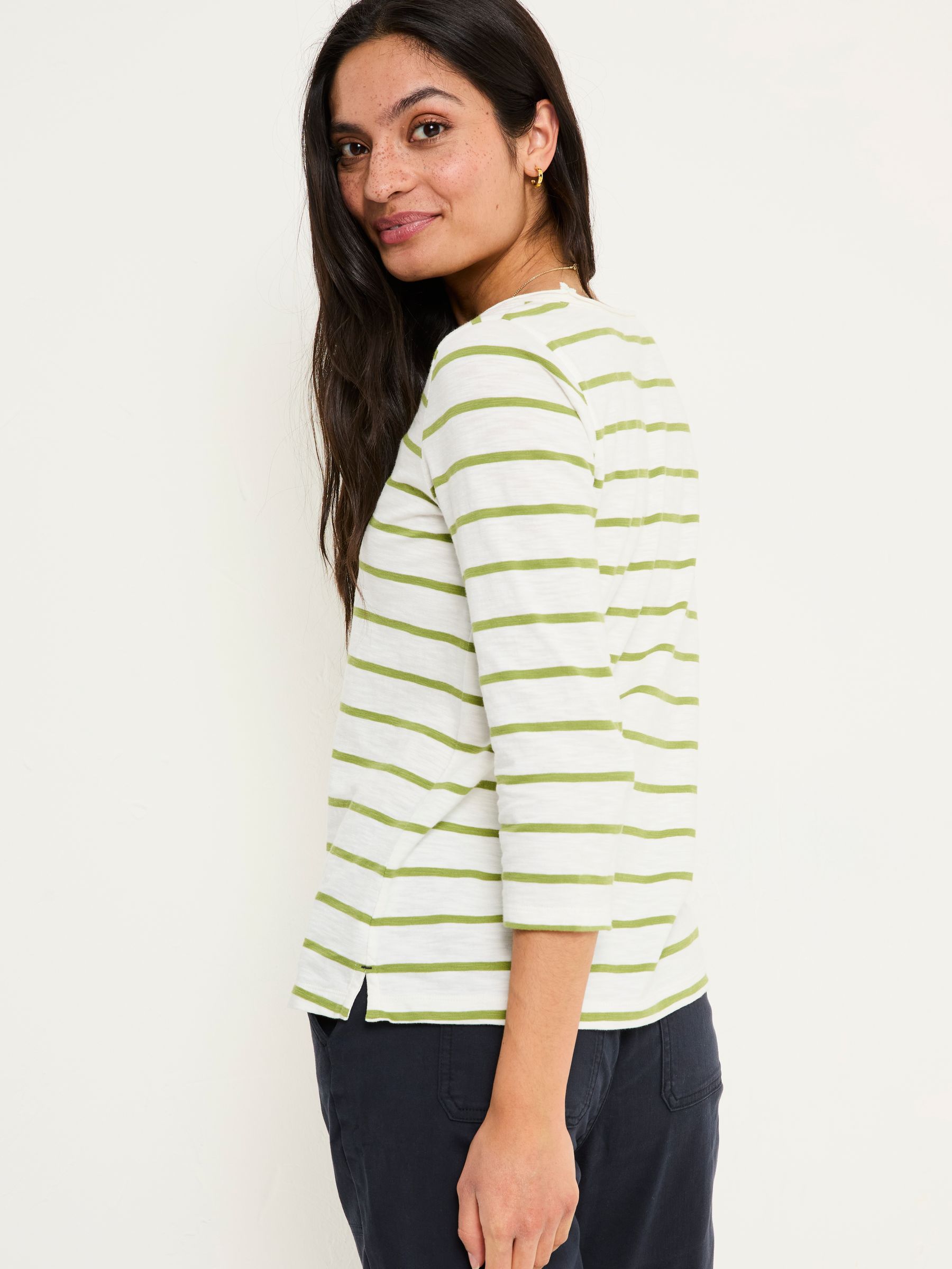 Porter Green Stripe 100% Cotton T-Shirt - Image 2 of 5