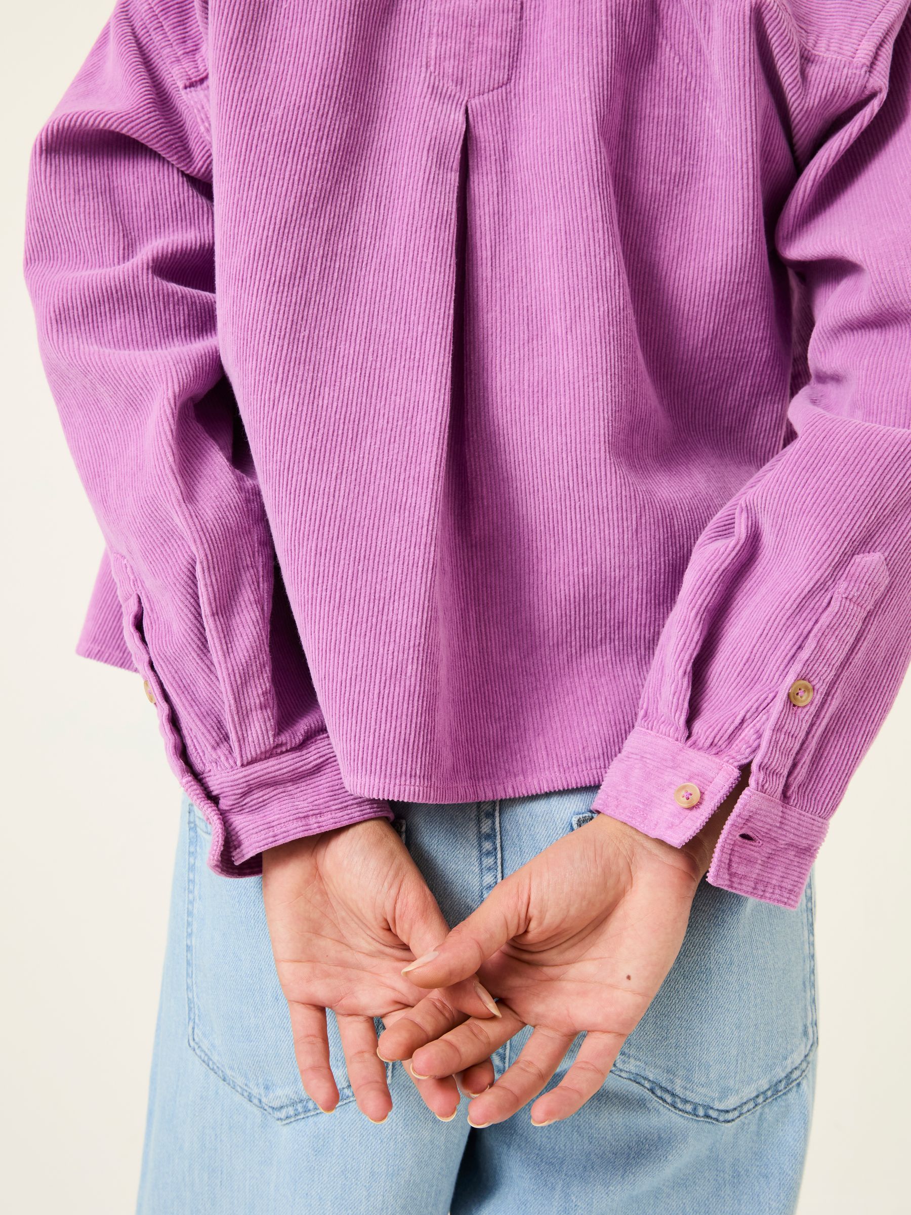 Vivienne Heather Purple 100% Cotton Cord Shirt - Image 6 of 10