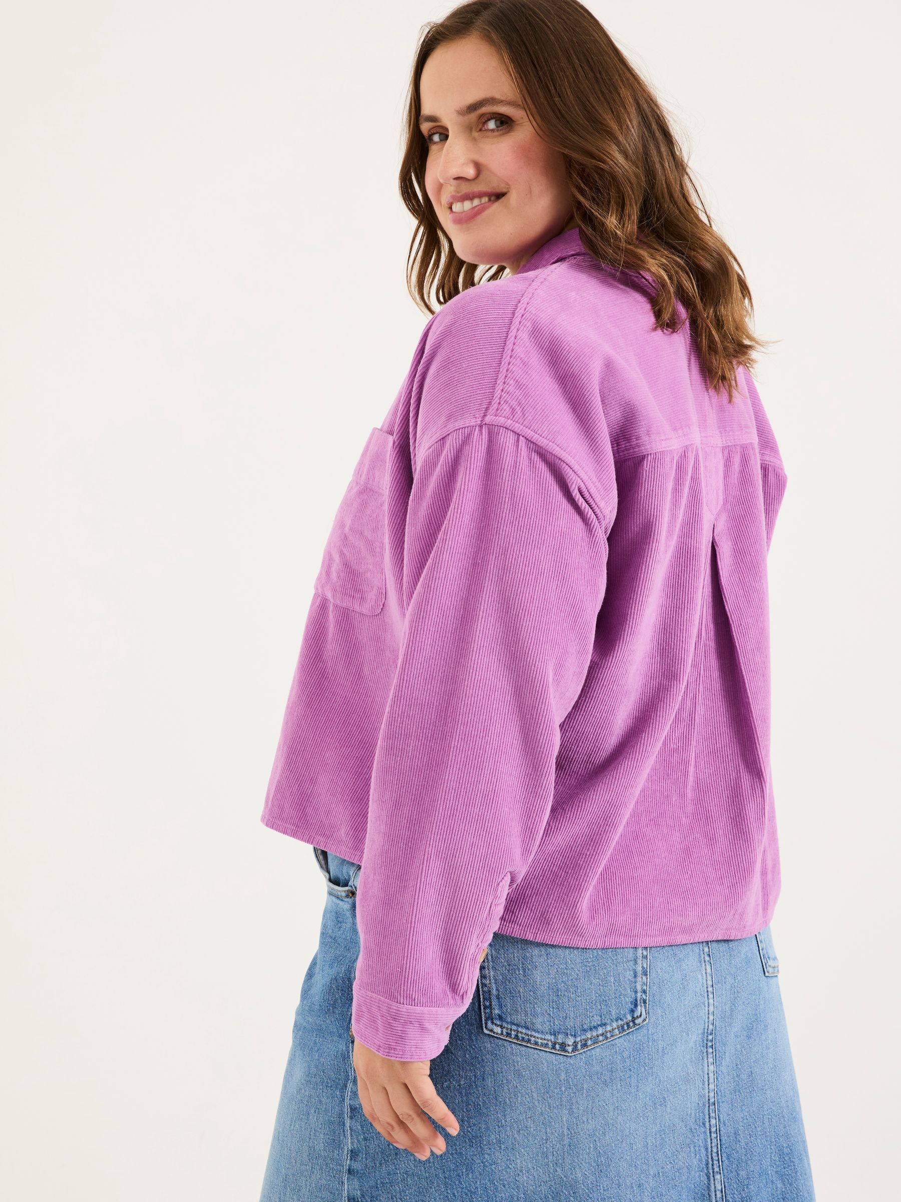 Vivienne Heather Purple 100% Cotton Cord Shirt - Image 9 of 10