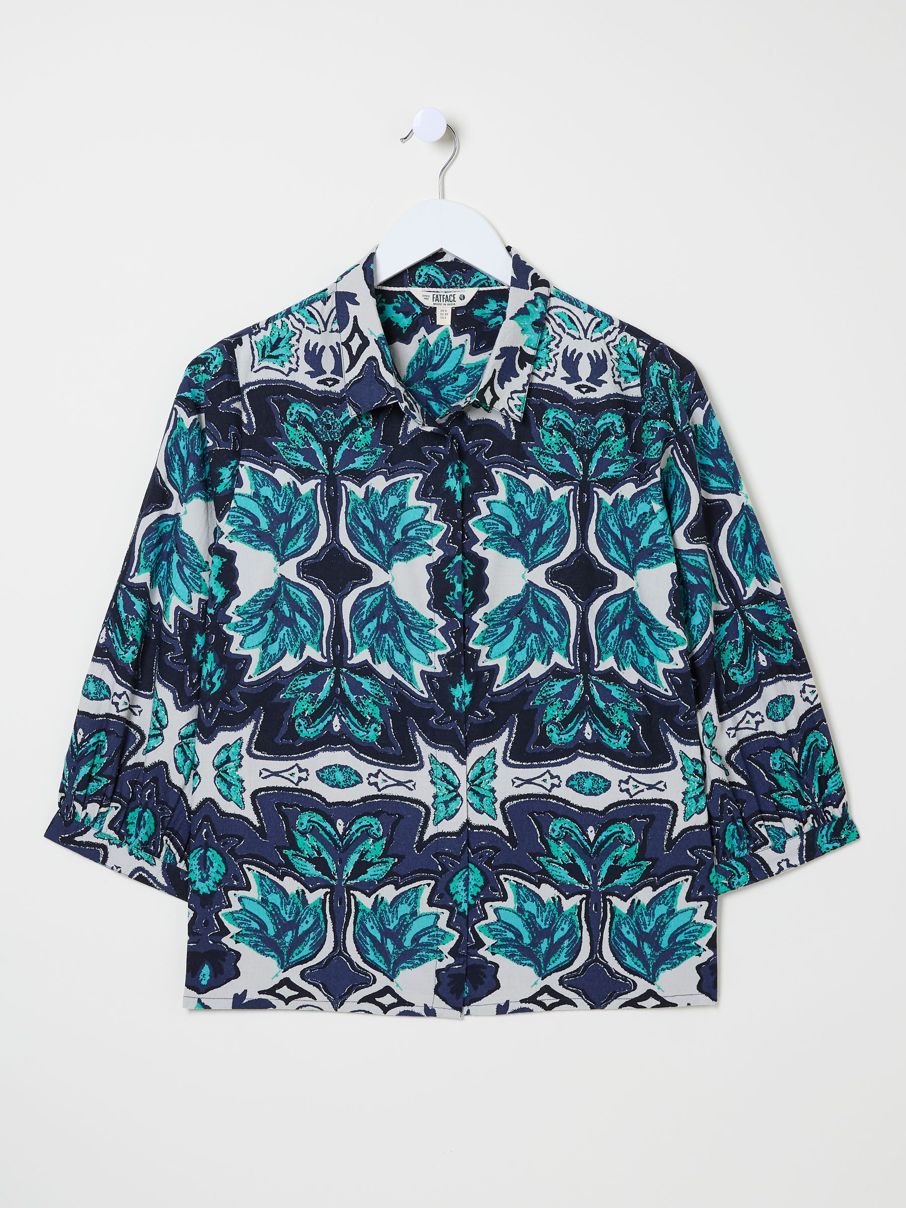 Roxi Jade Green Sketched Leaves Shirt | FatFace