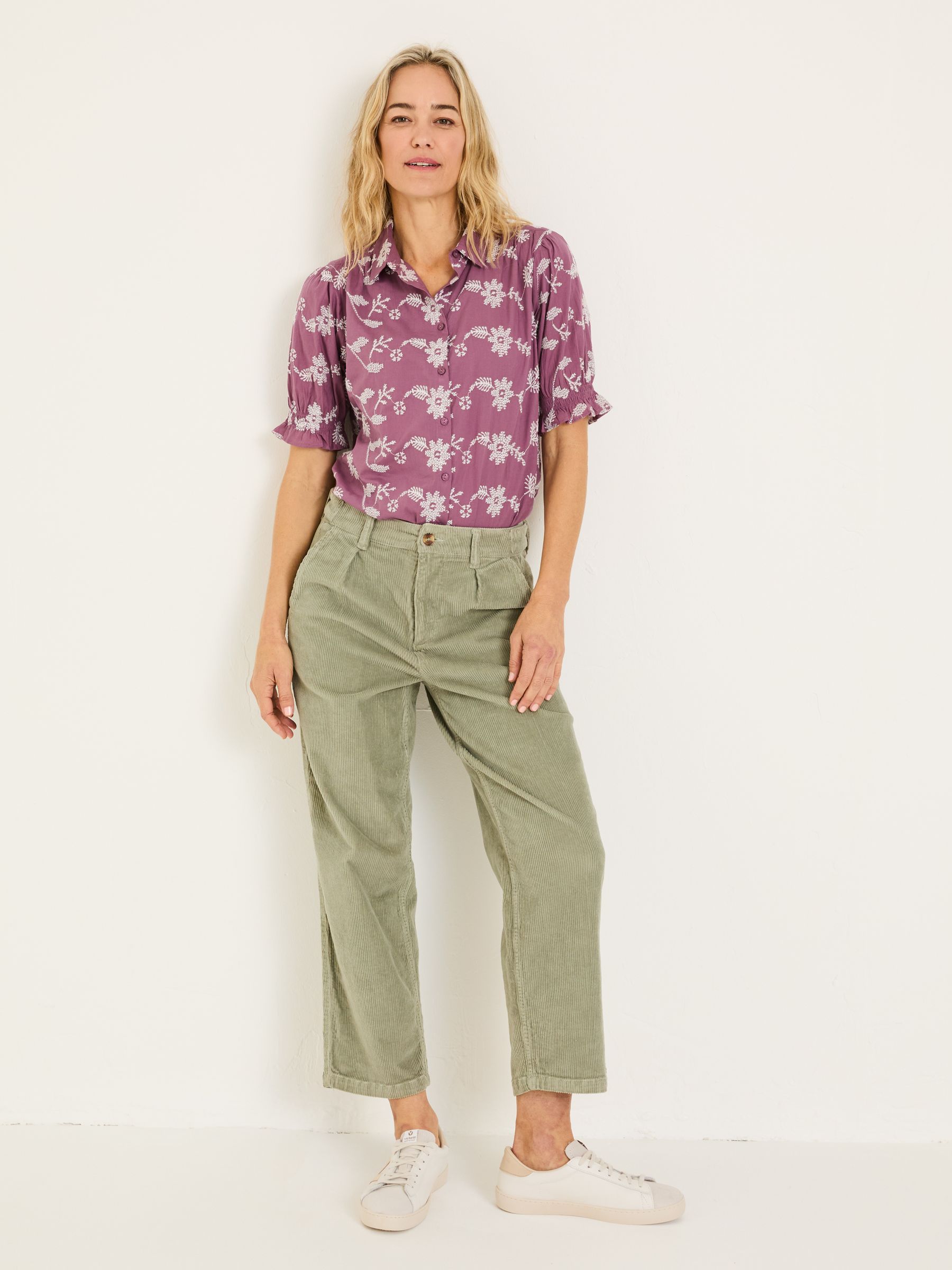 Dusky Purple Kat 100% Cotton Embroidered Shirt - Image 4 of 12