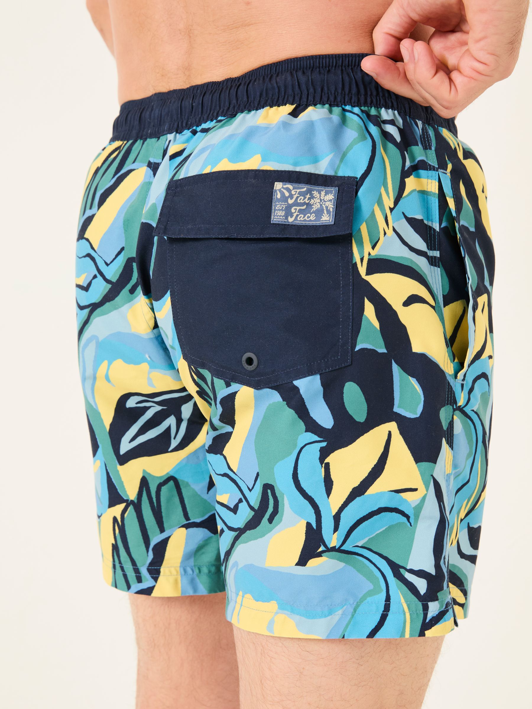 Trevose Blue Abstract Swim Shorts - Image 3 of 5