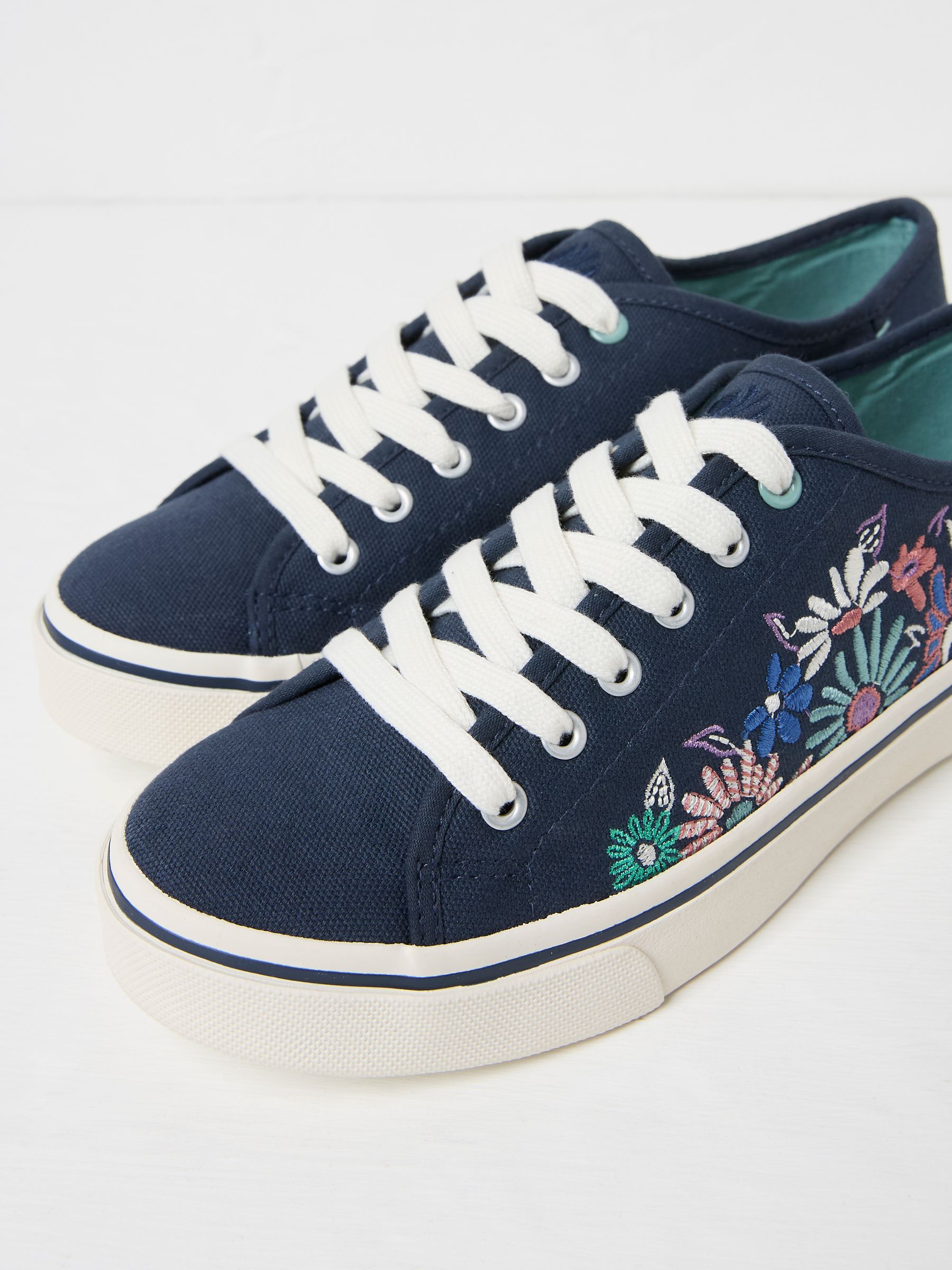 Navy Wren Embrodiered Trainers - Image 2 of 3