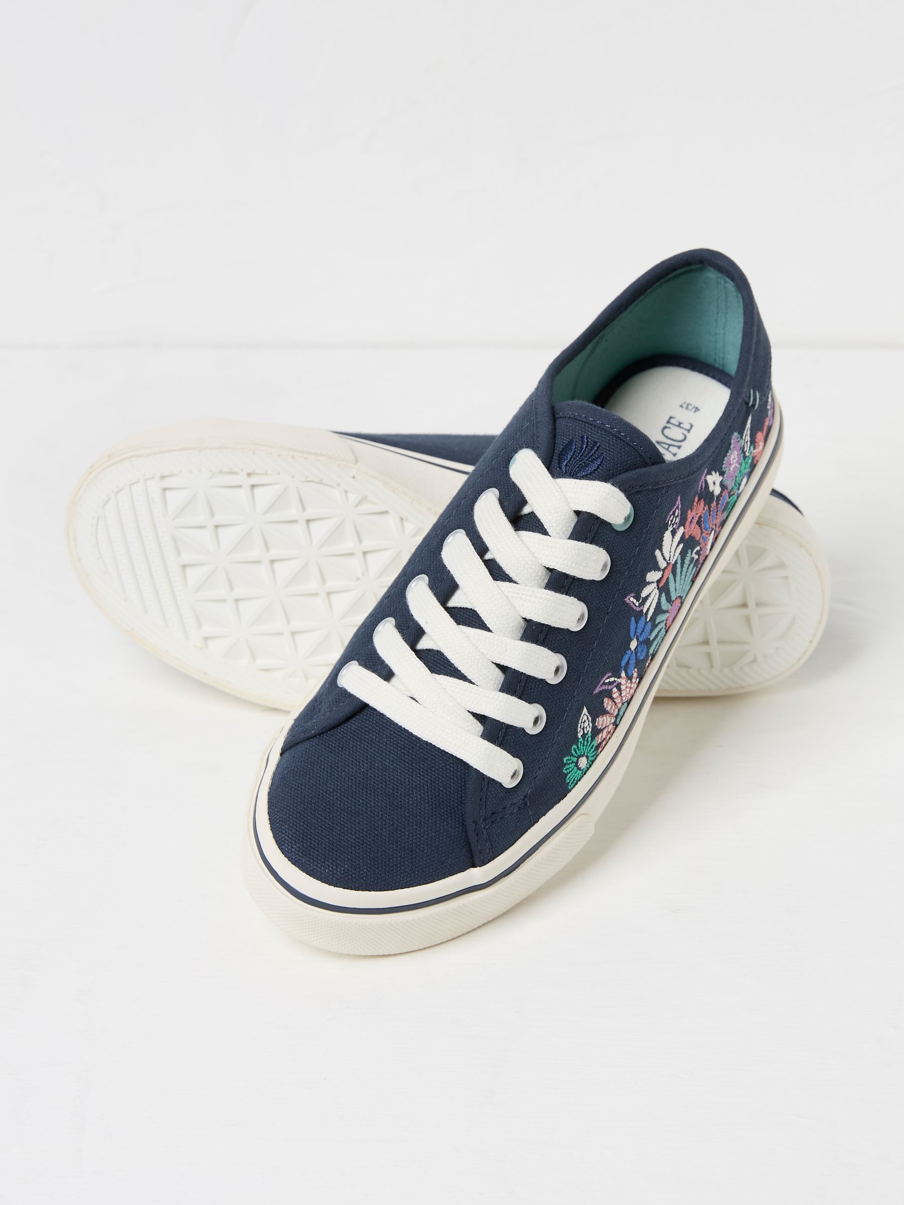 Navy Wren Embrodiered Trainers - Image 3 of 3