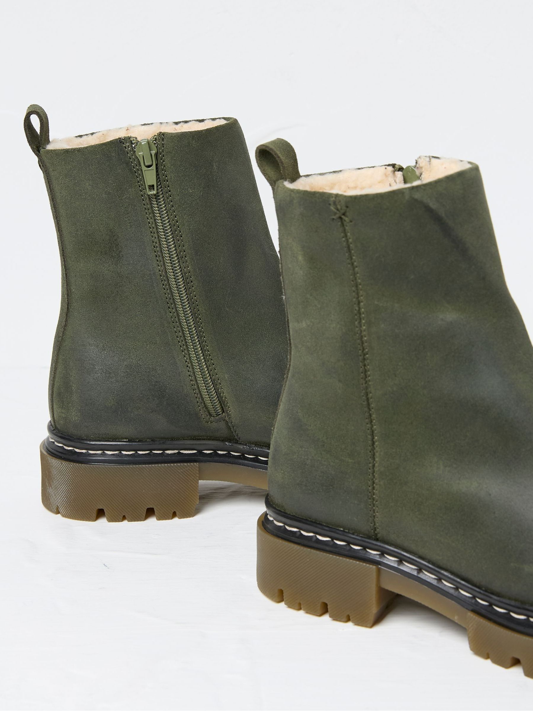 Winslie Khaki Green Chunky Boots - Image 2 of 3