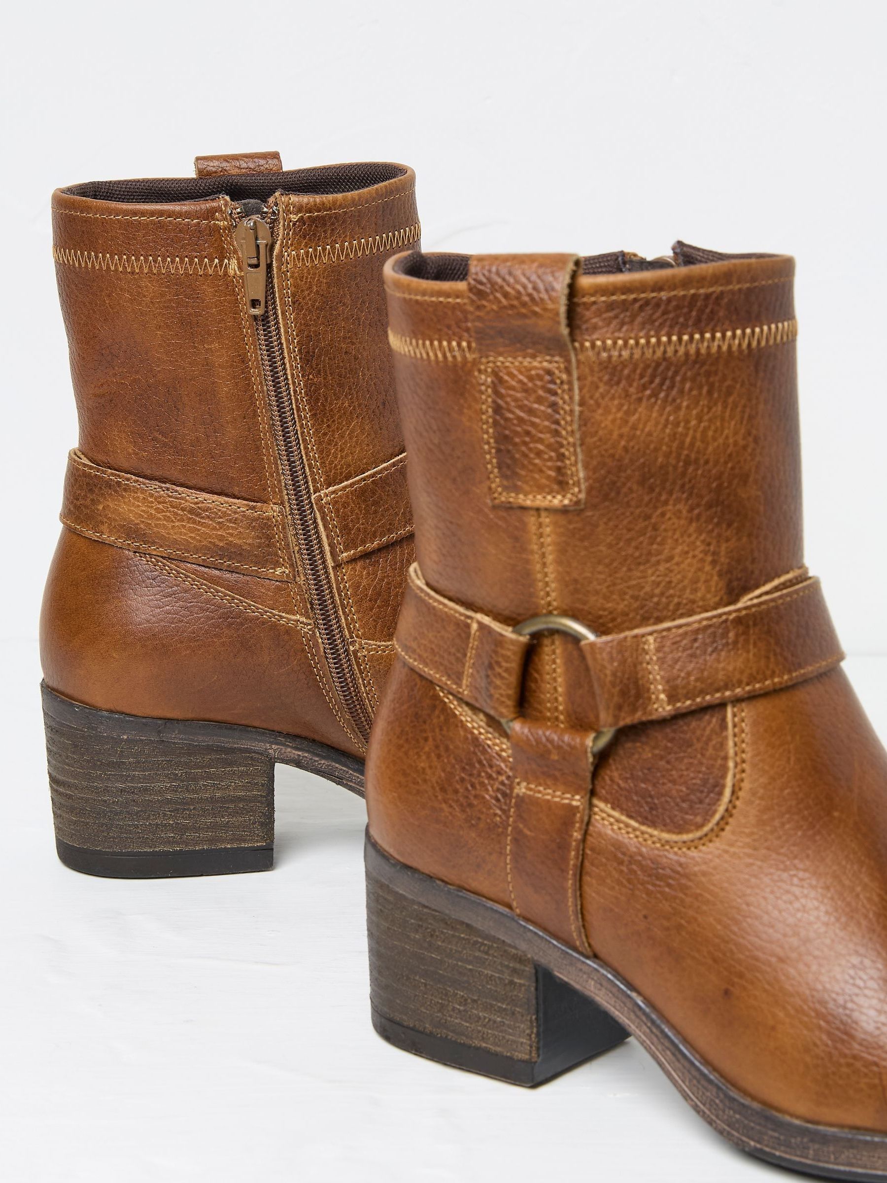 Hazel Tan Brown Mid Heel Boots - Image 3 of 3