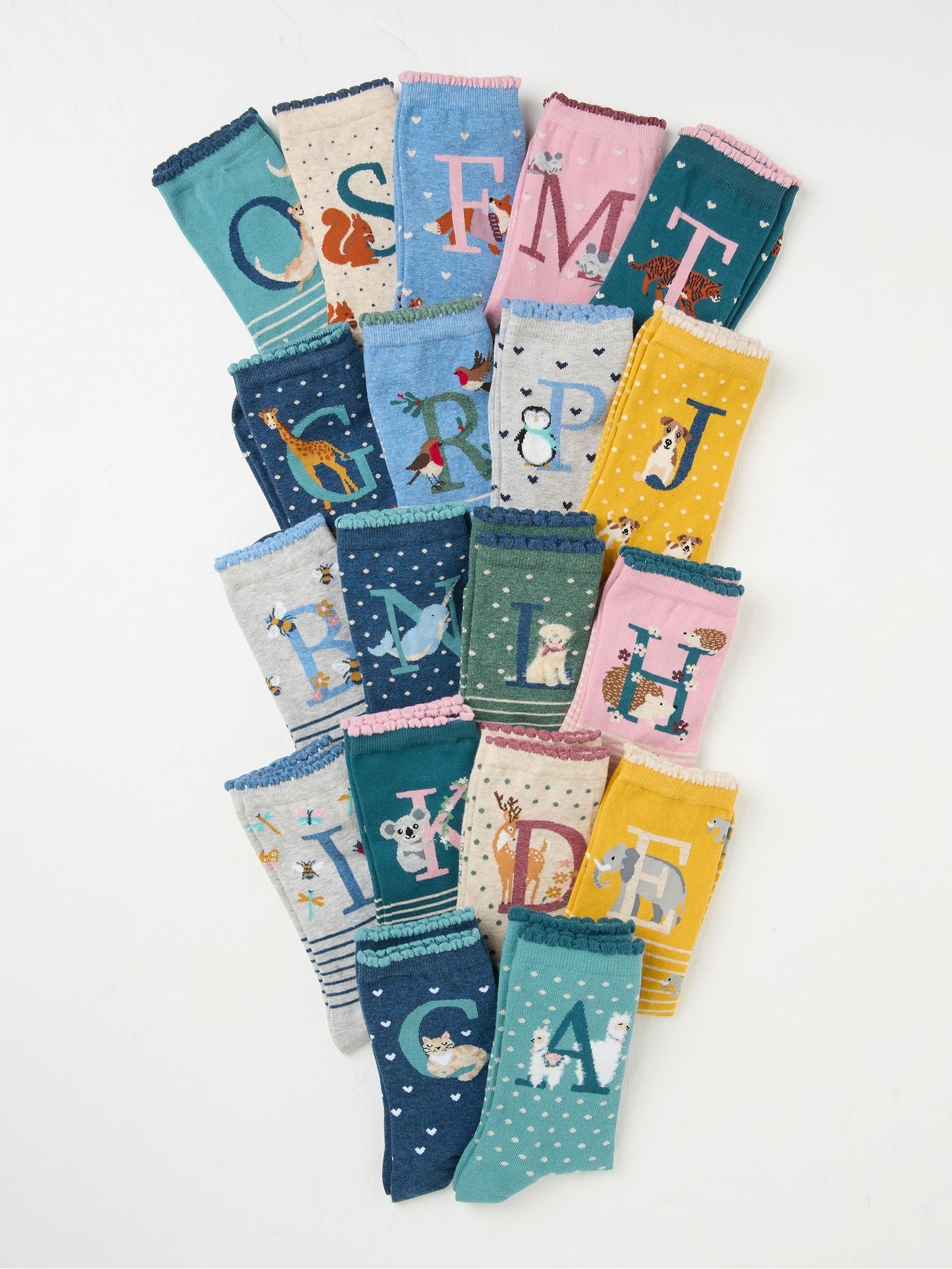 Black 1 Pack Alphabet Socks - Image 1 of 1