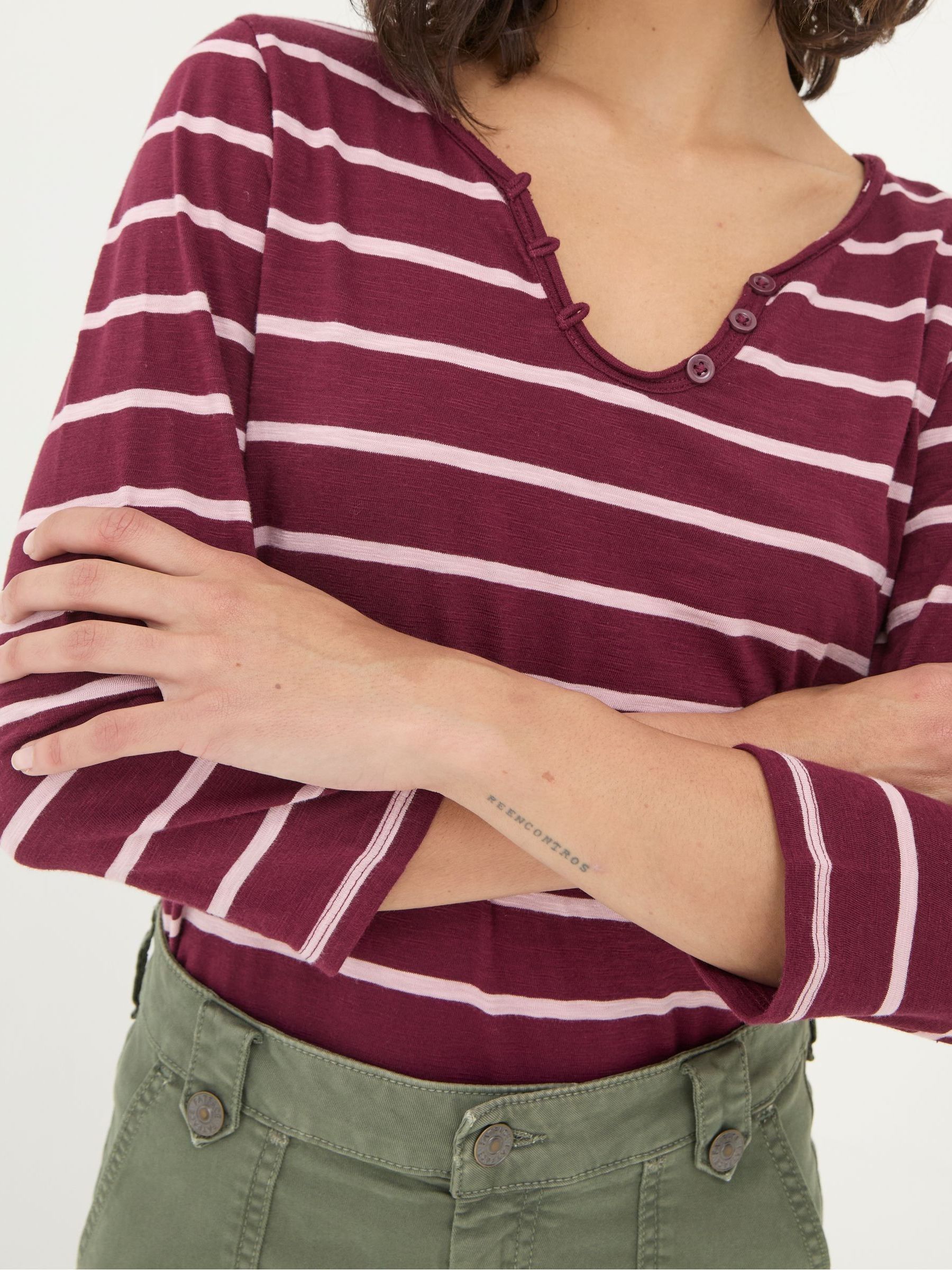 Porter Red Organic Cotton Stripe T-Shirt - Image 5 of 6