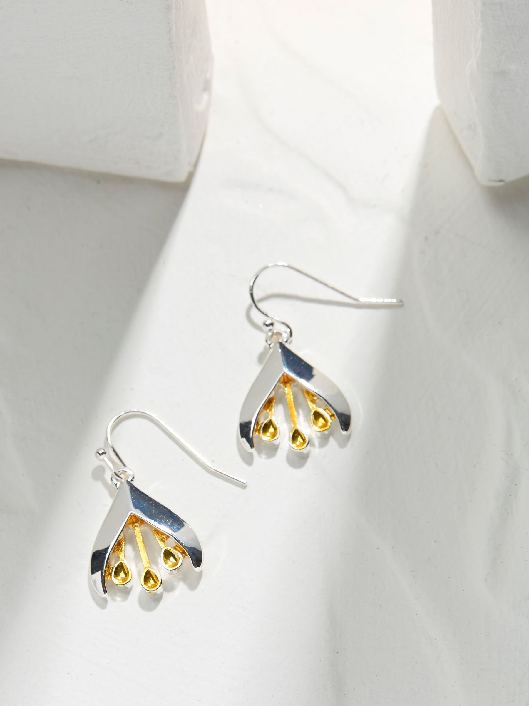 Silver Tone Tulip Drop Earring - Image 2 of 2 Silver Tone Tulip Drop Earring - Image 2 of 2