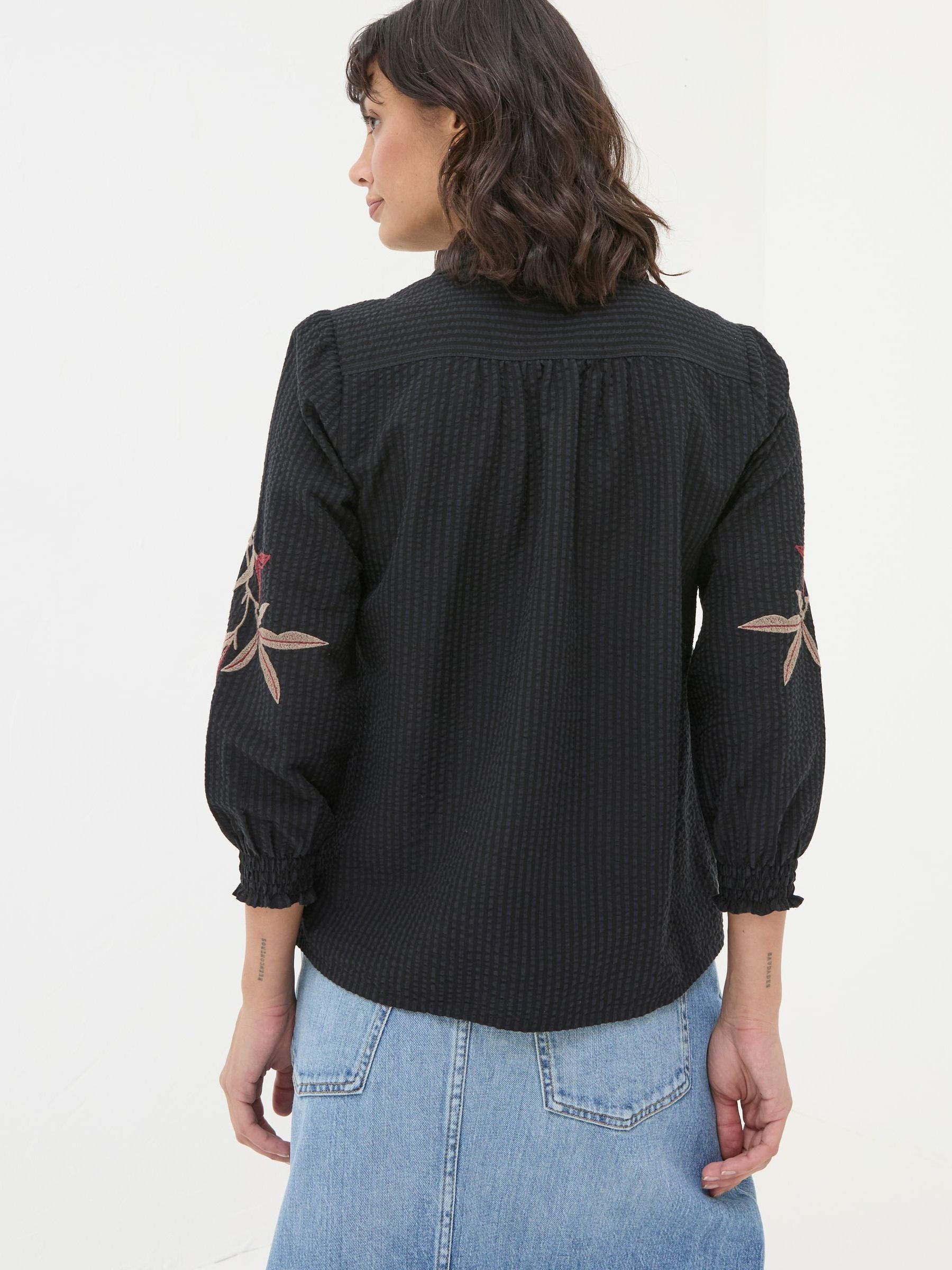Black Kate Embroidered Shirt - Image 2 of 6