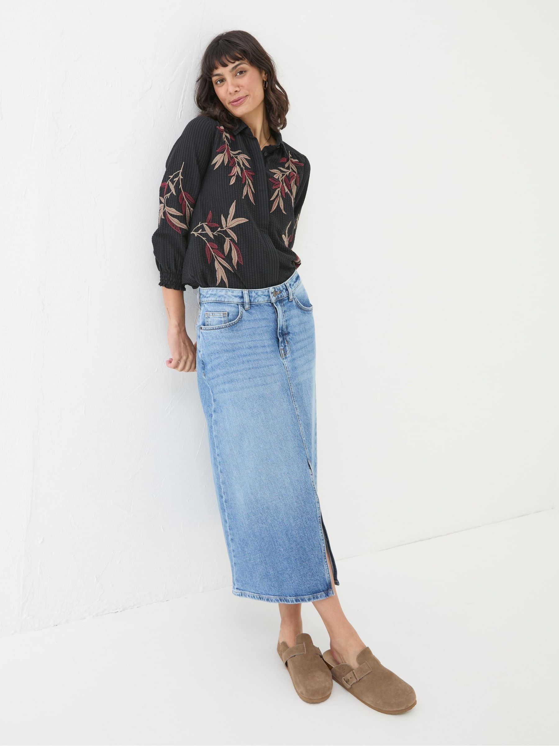 Black Kate Embroidered Shirt - Image 3 of 6