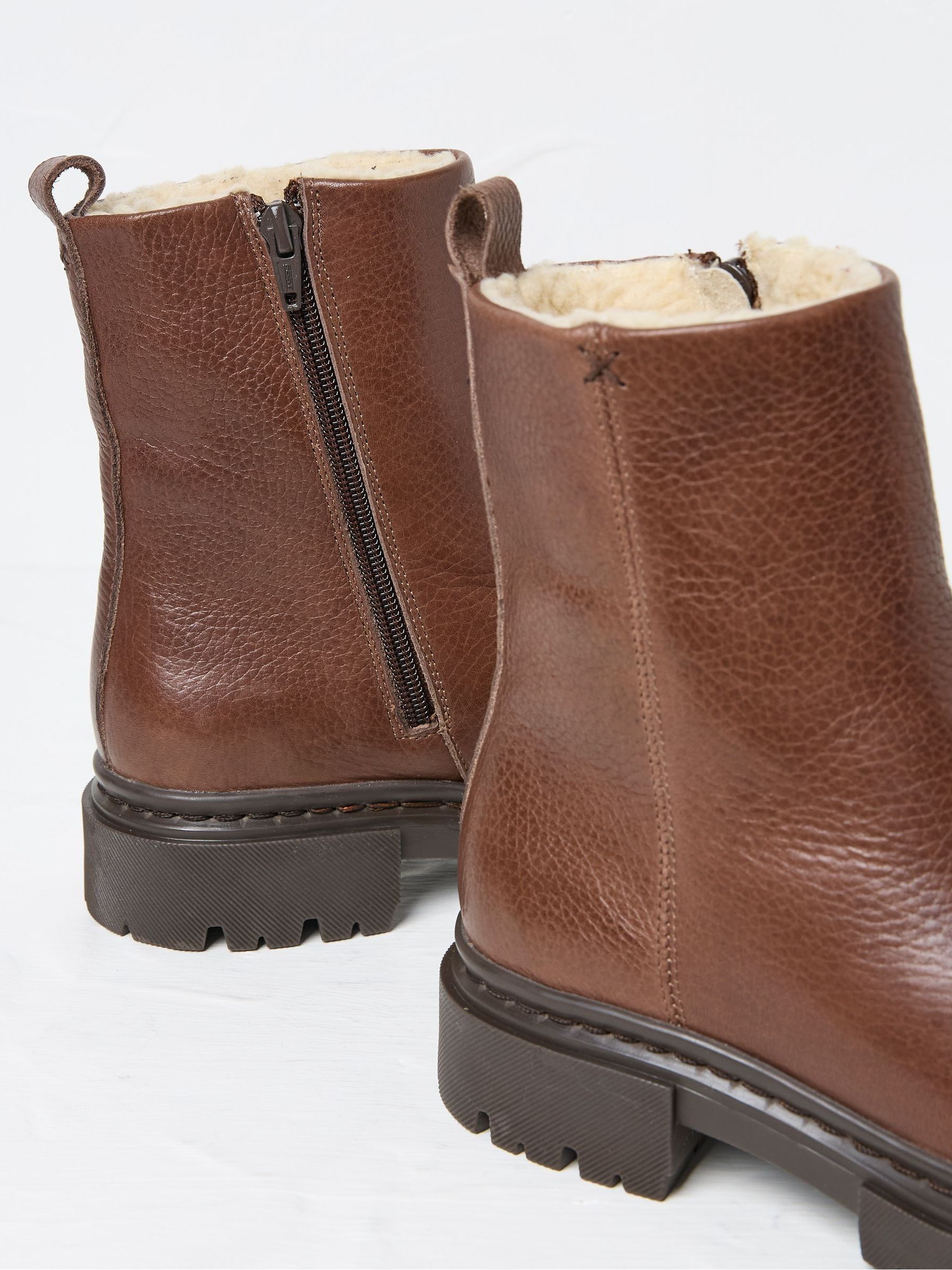 Winslie Chocolate Brown Chunky Boots - Image 3 of 3