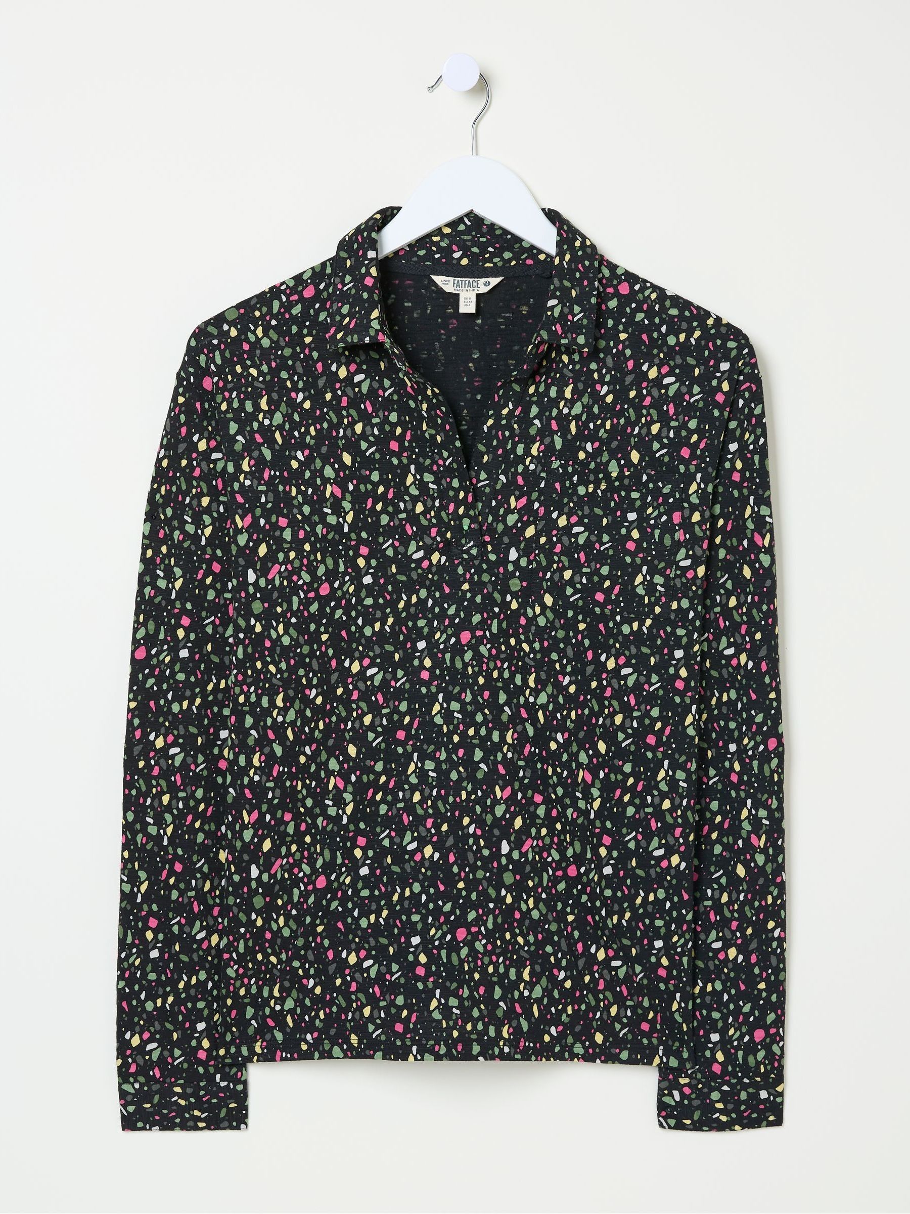 Paige Black Ditsy Jersey Shirt - Image 1 of 1