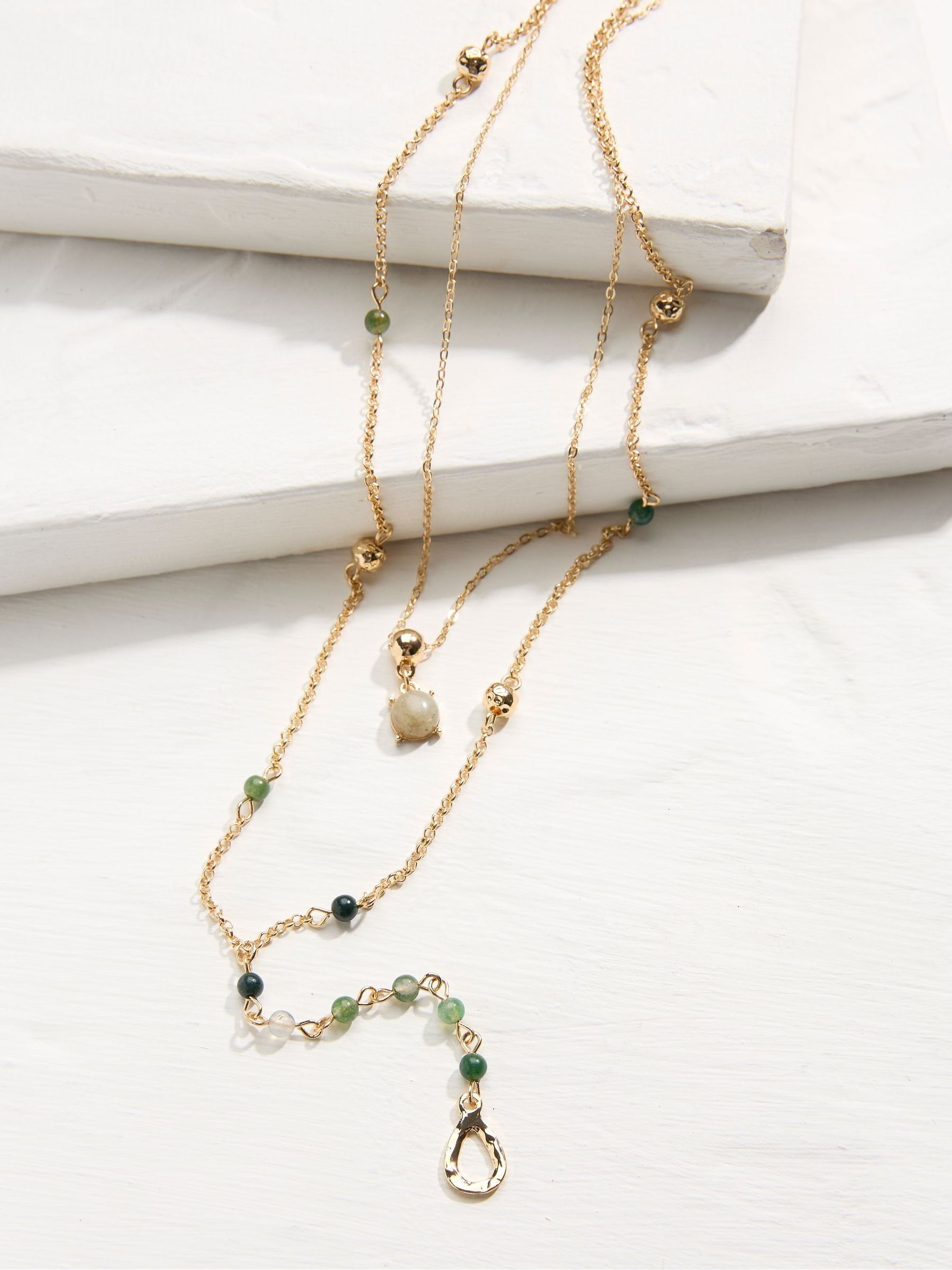 Gold Tone Layered Necklace - Image 2 of 2 Gold Tone Layered Necklace - Image 2 of 2