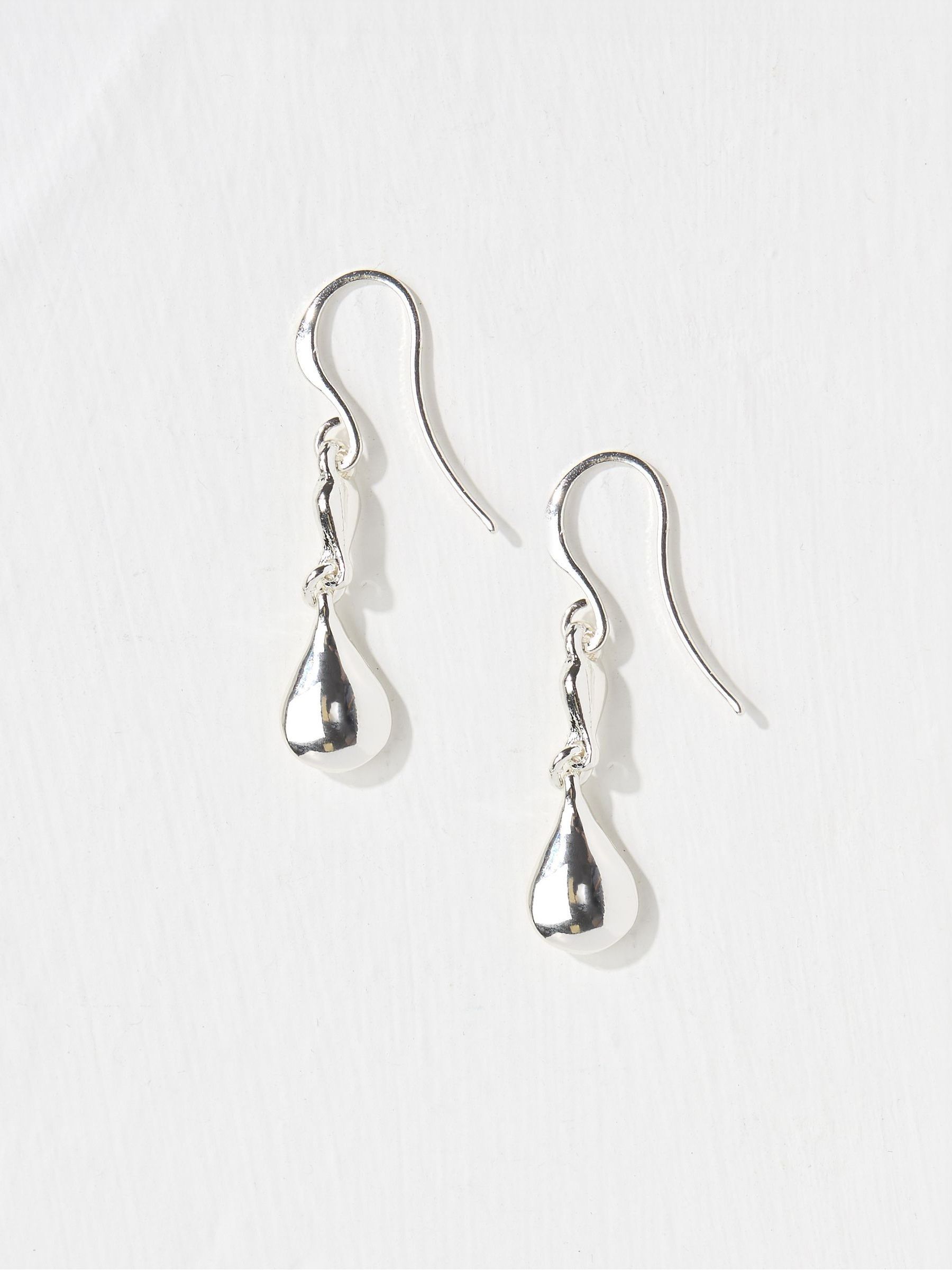 Silver Abstract Drop Earrings - Image 1 of 2 Silver Abstract Drop Earrings - Image 1 of 2