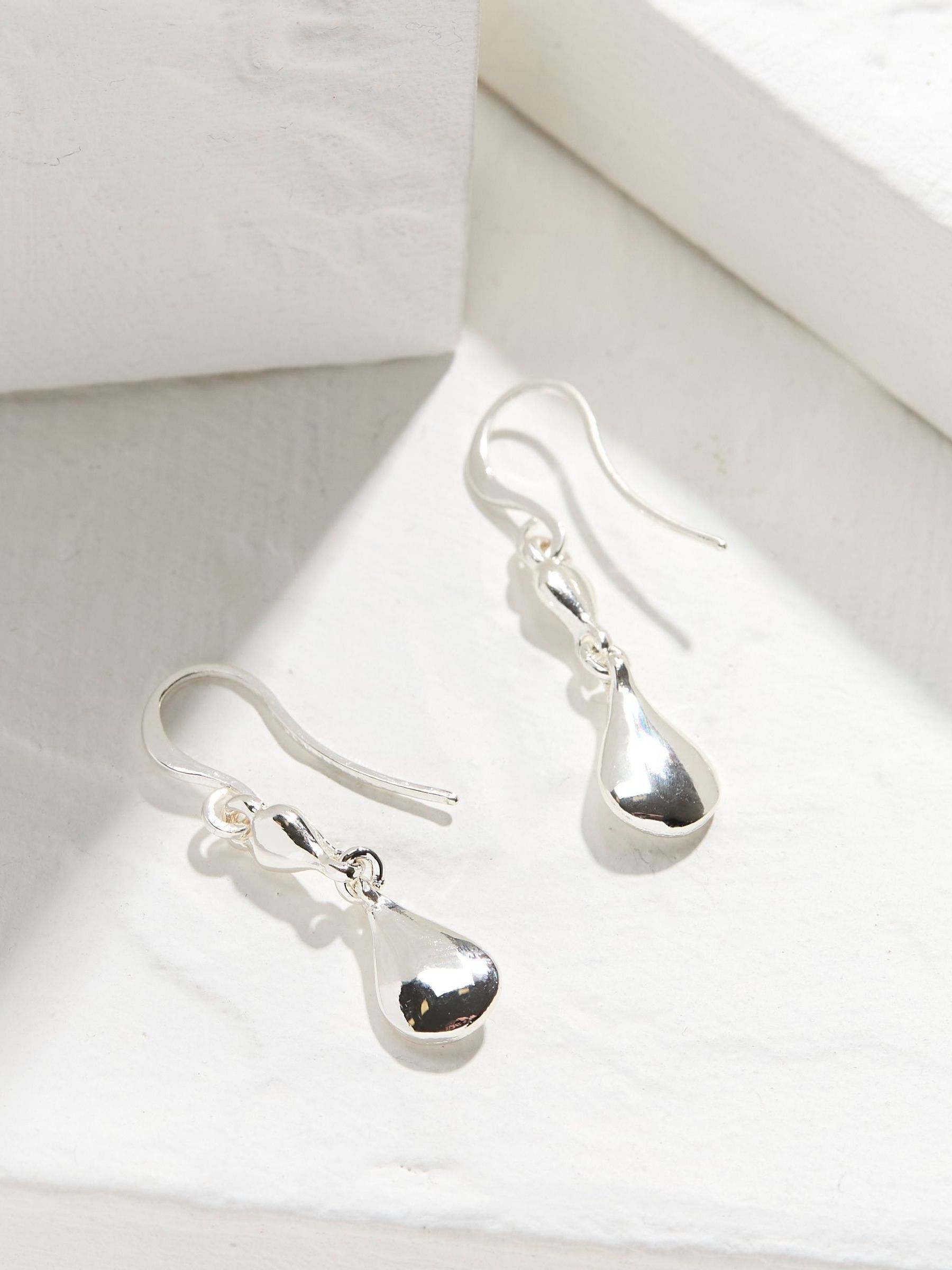 Silver Abstract Drop Earrings - Image 2 of 2 Silver Abstract Drop Earrings - Image 2 of 2