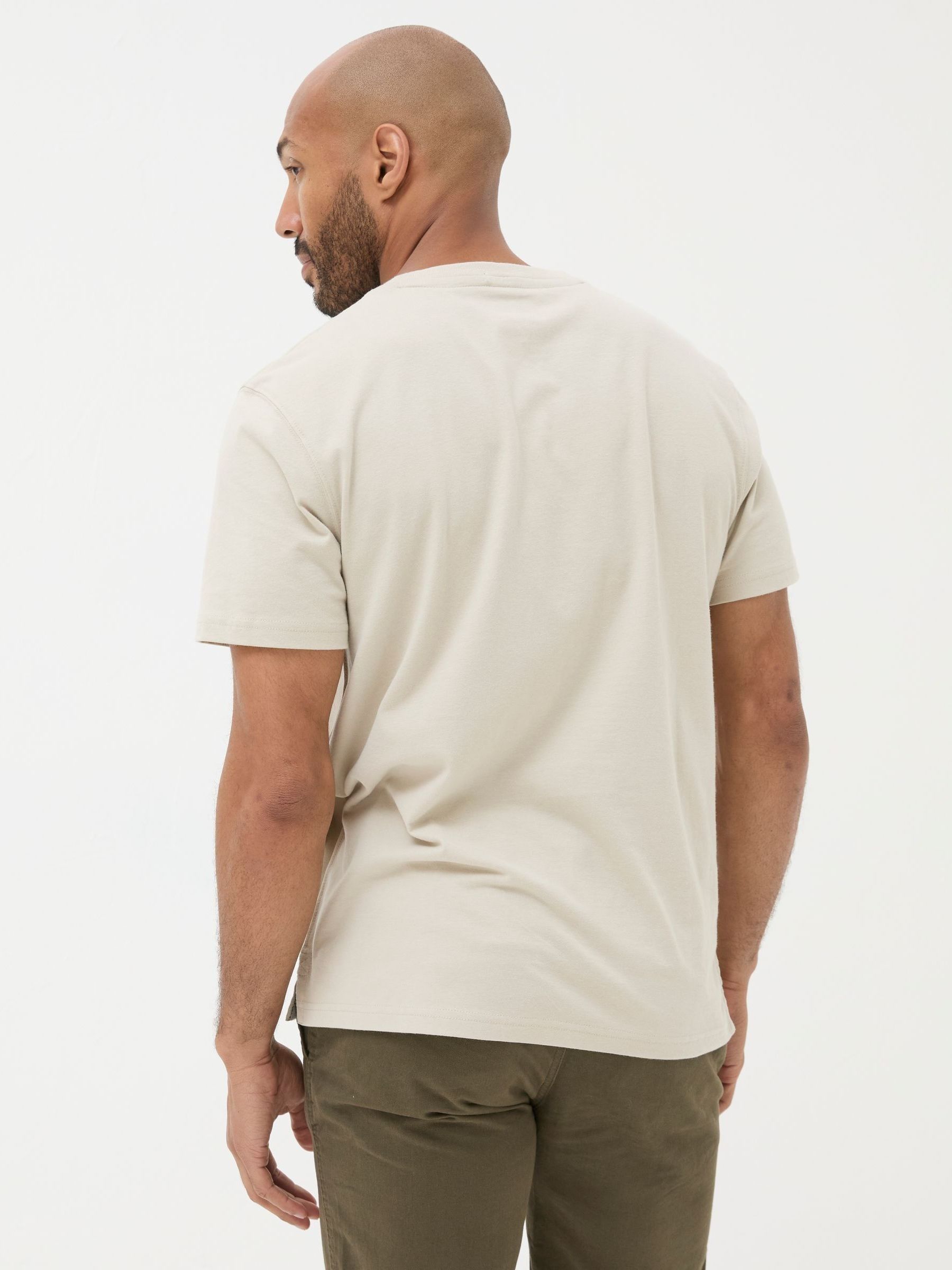 Lulworth Natural 100% Cotton Organic Crew T-Shirt - Image 2 of 5