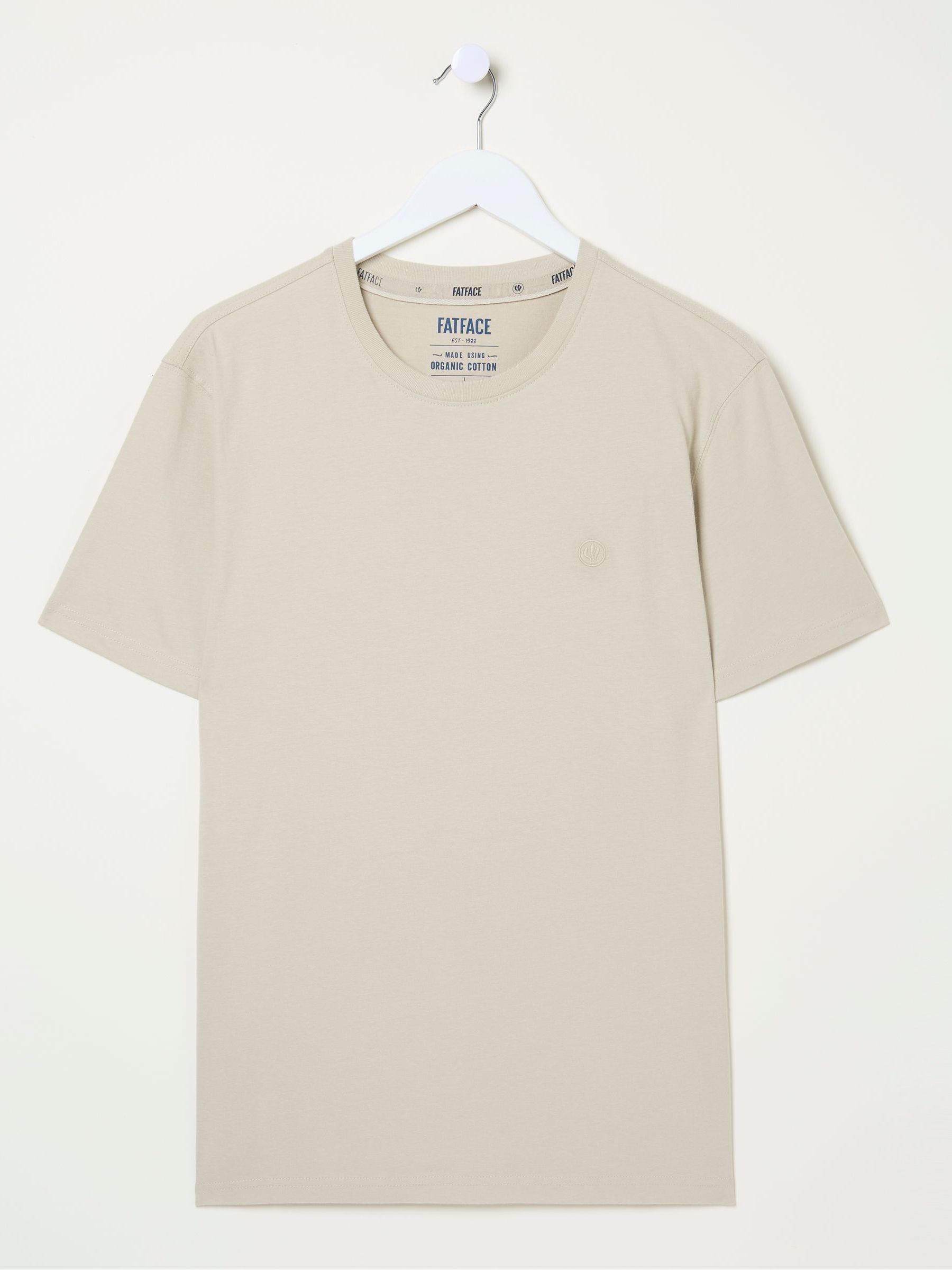 Lulworth Natural 100% Cotton Organic Crew T-Shirt - Image 5 of 5