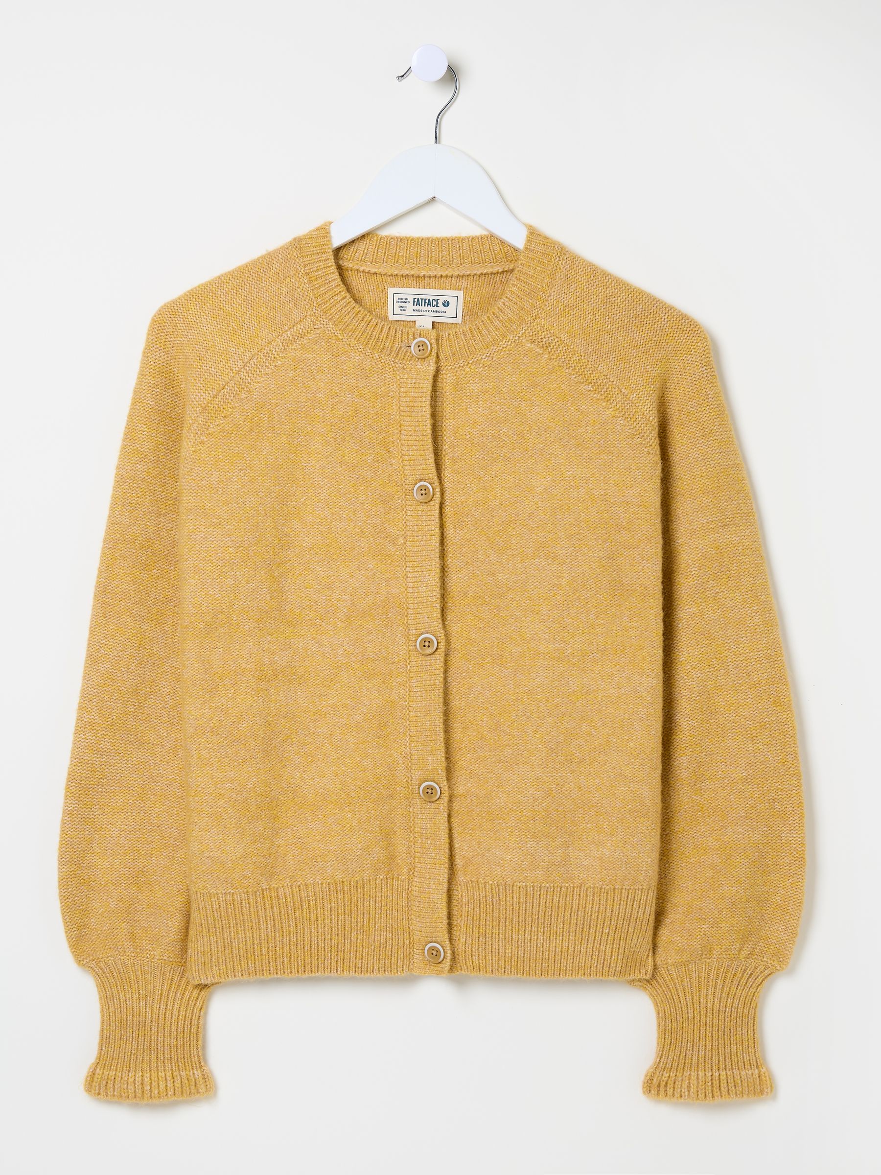 Yellow Carlee Knitted Button Front Cardigan - Image 6 of 6