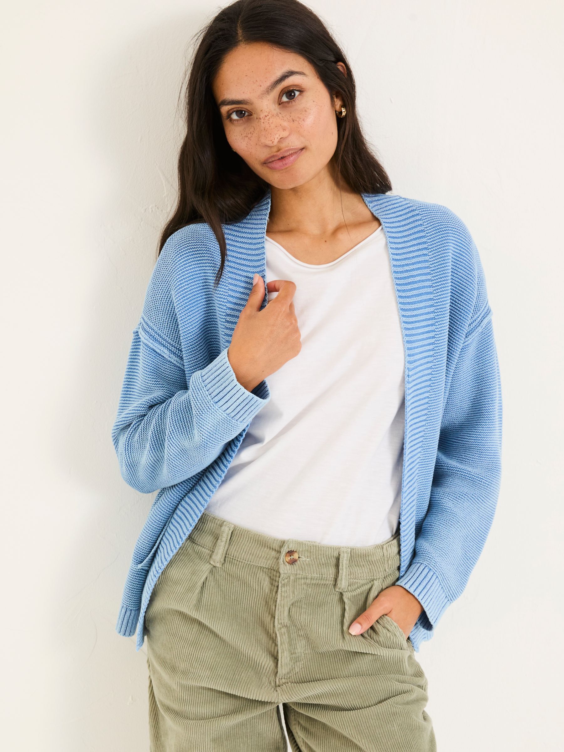 Blue Edie Laundered Knitted Cardigan - Image 1 of 9