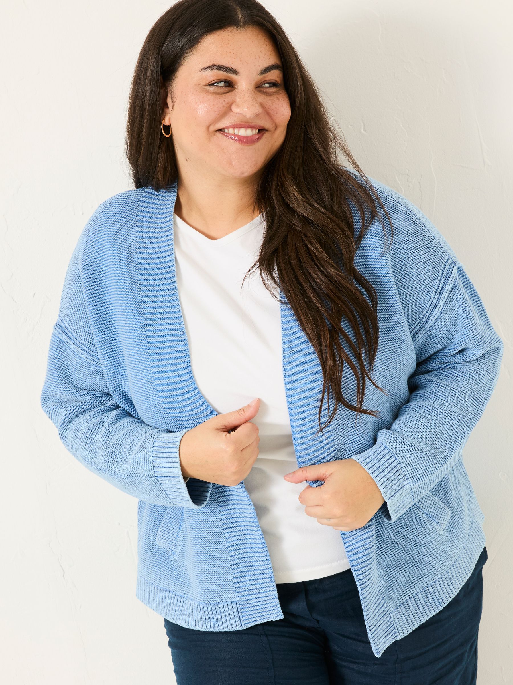 Blue Edie Laundered Knitted Cardigan - Image 6 of 9