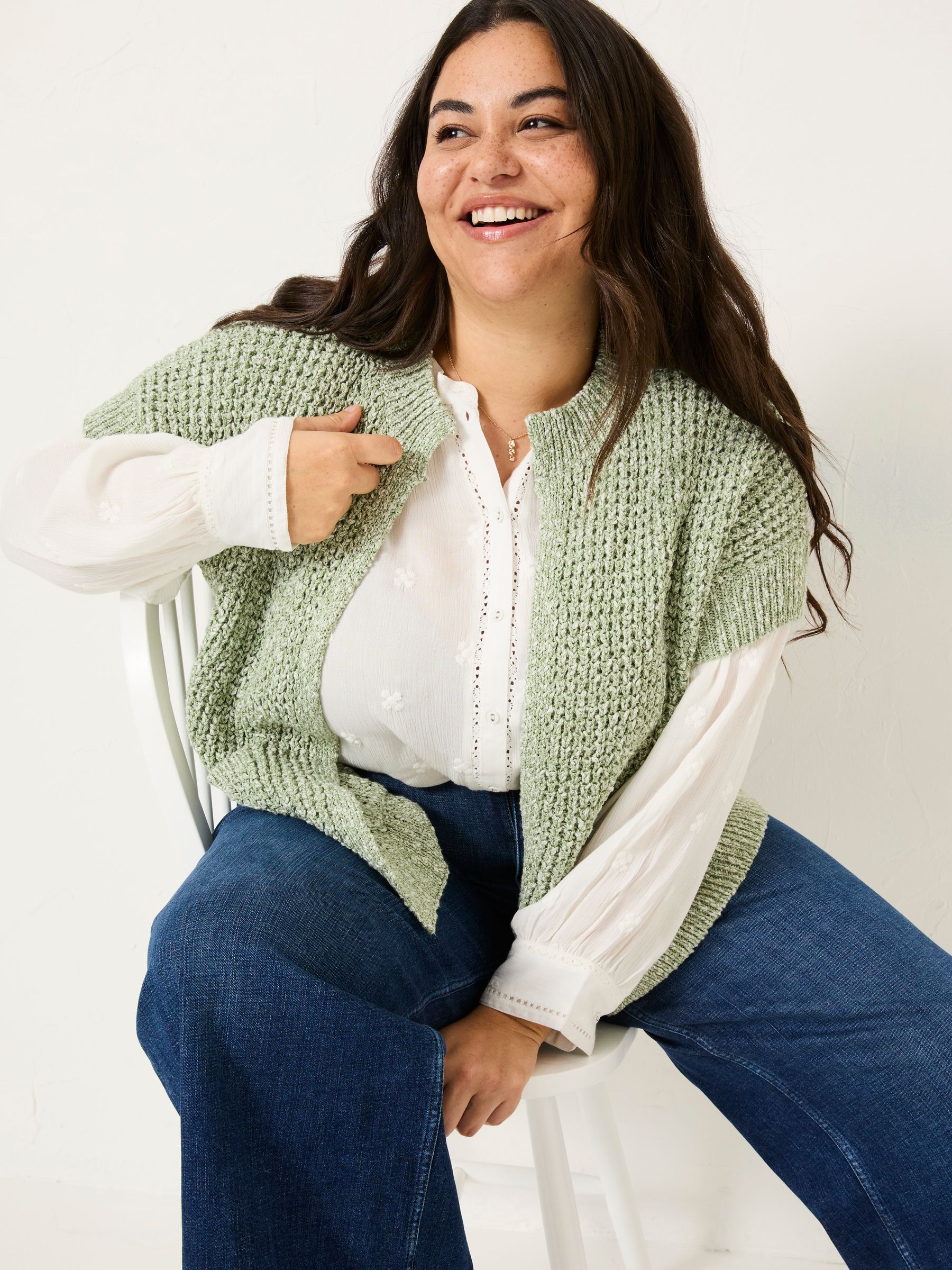 Erika Green Knitted Kimono Cardigan - Image 3 of 10