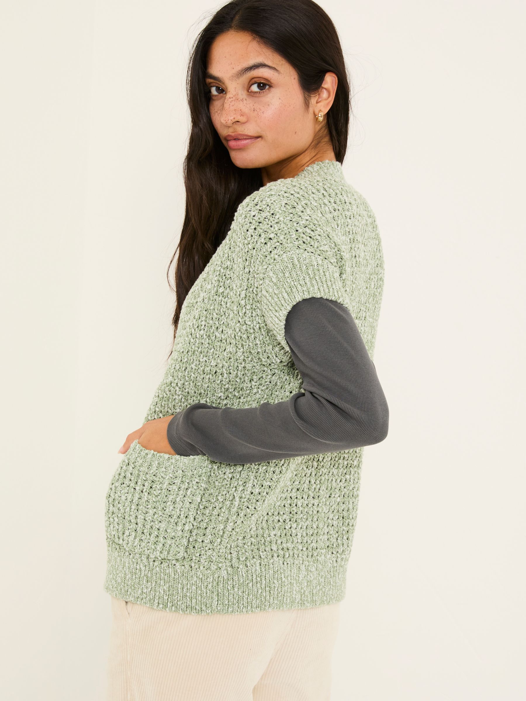 Erika Green Knitted Kimono Cardigan - Image 6 of 10