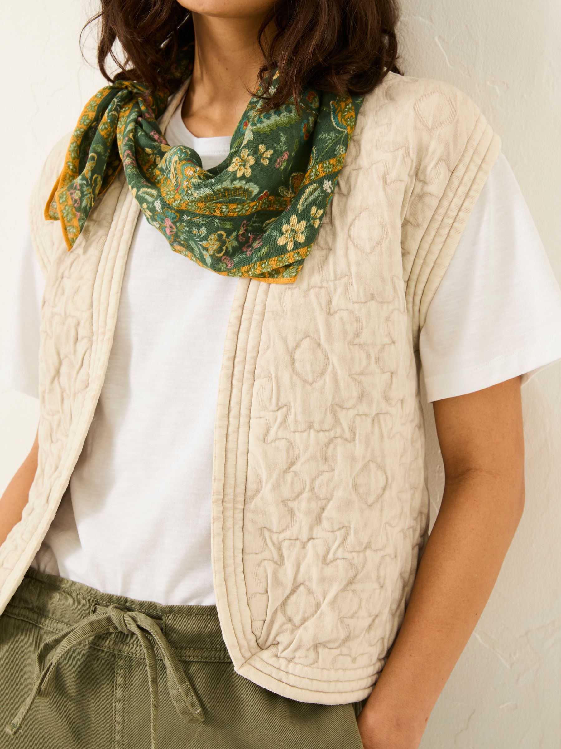 Flora Natural Quilted Waistcoat - Image 3 of 8