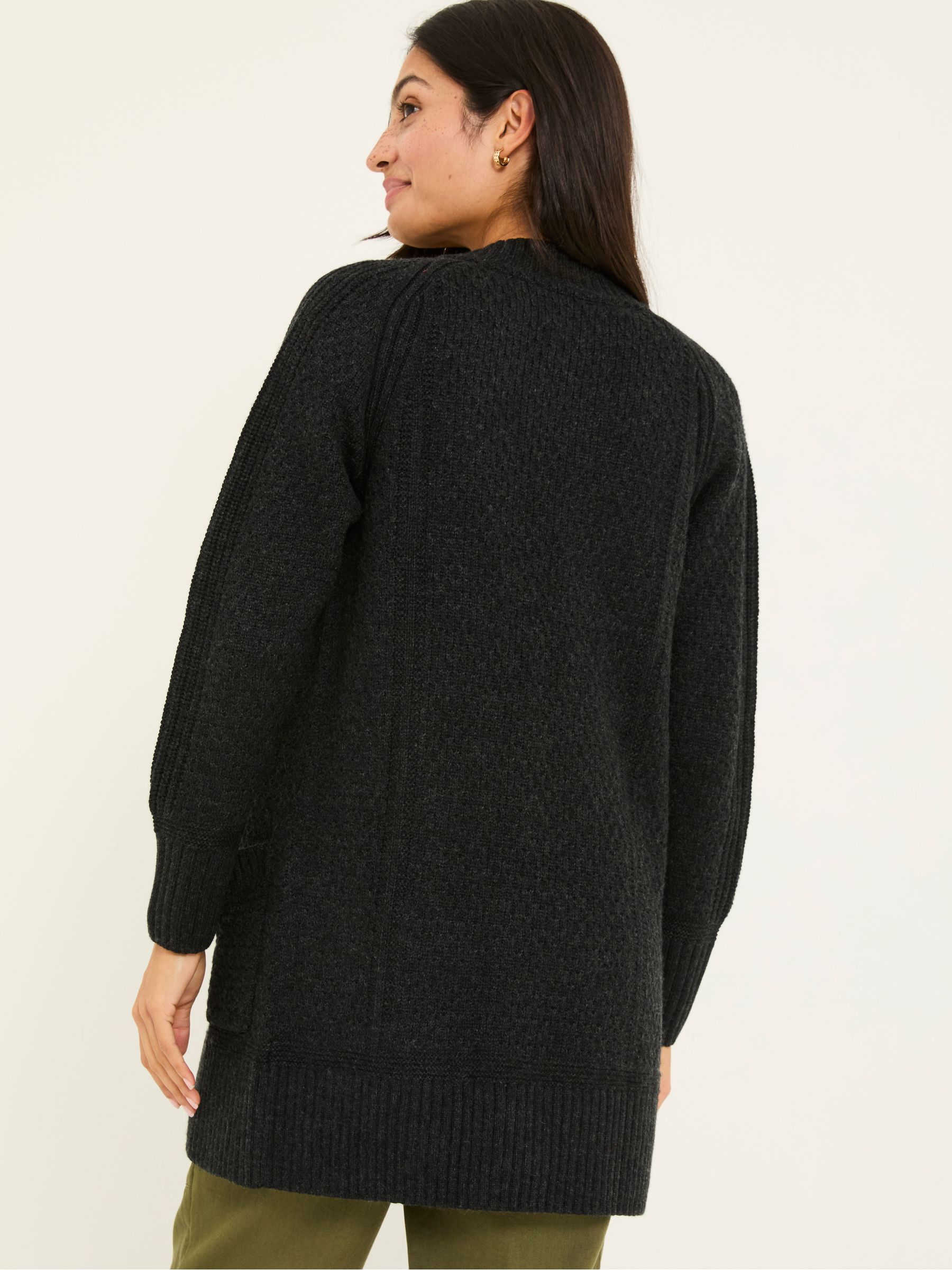 Black Hannah Textured Knitted Cardigan - Image 2 of 5