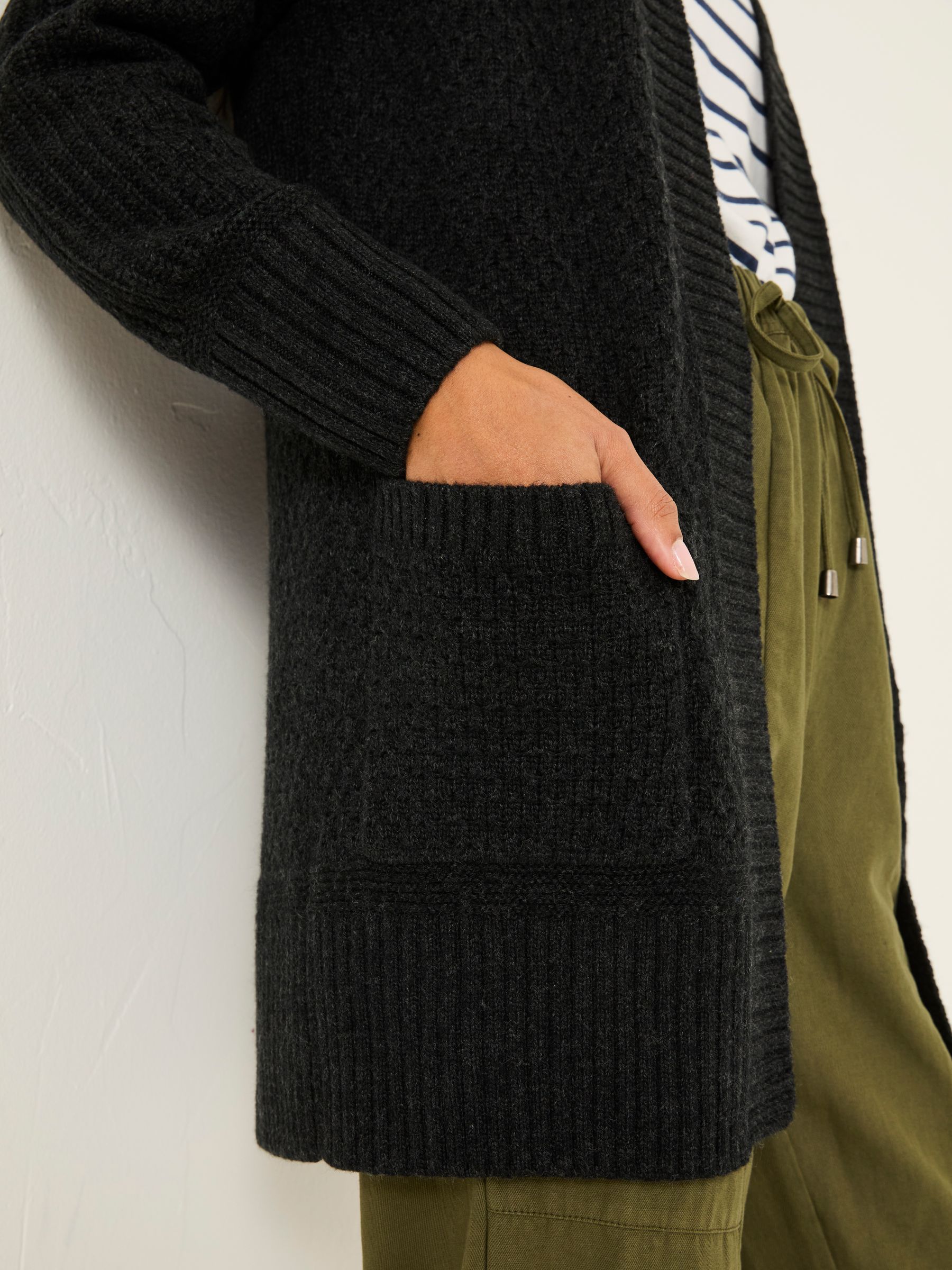 Black Hannah Textured Knitted Cardigan - Image 4 of 5