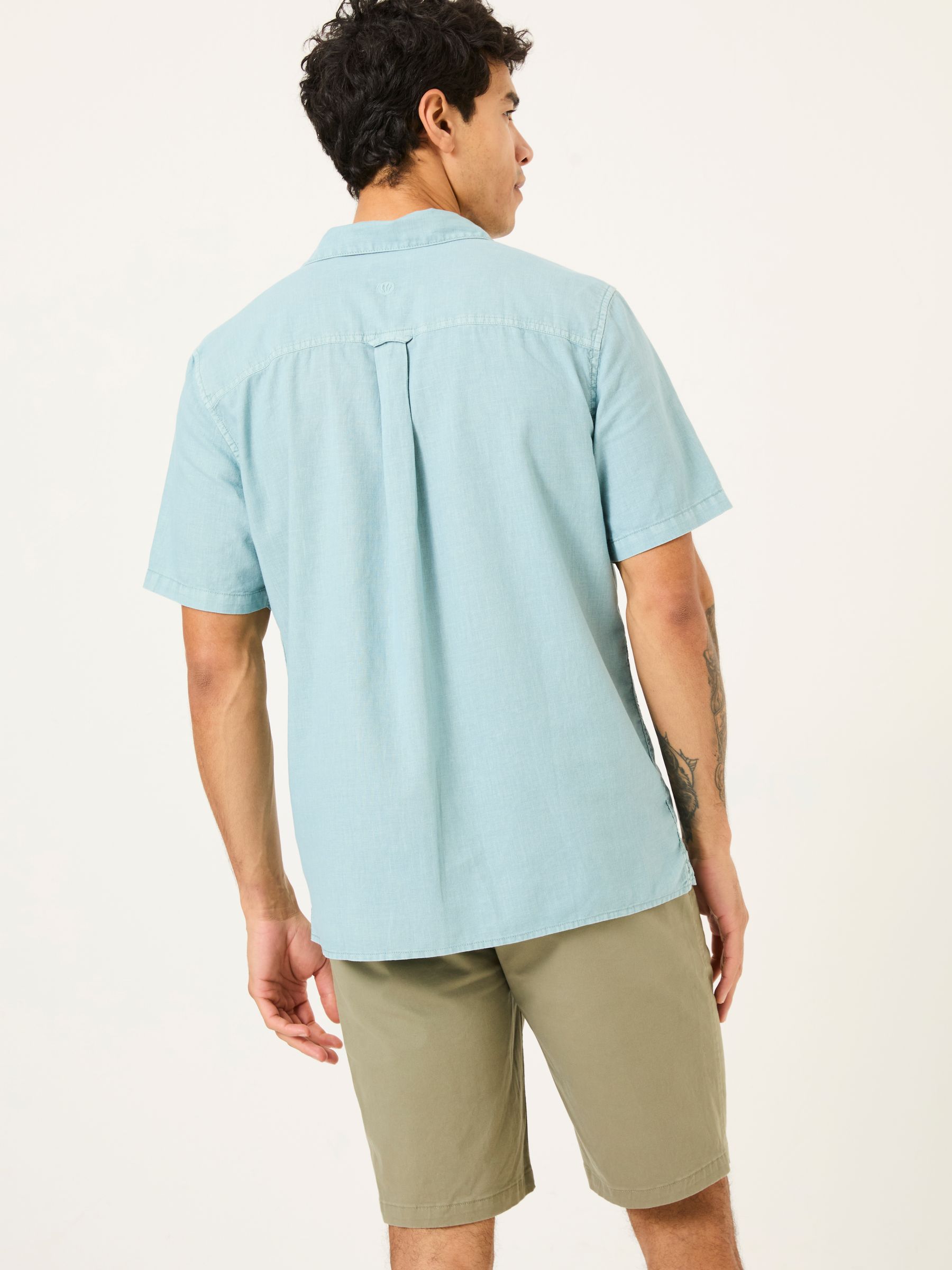 Bugle Light Blue Linen Cotton Shirt - Image 2 of 6