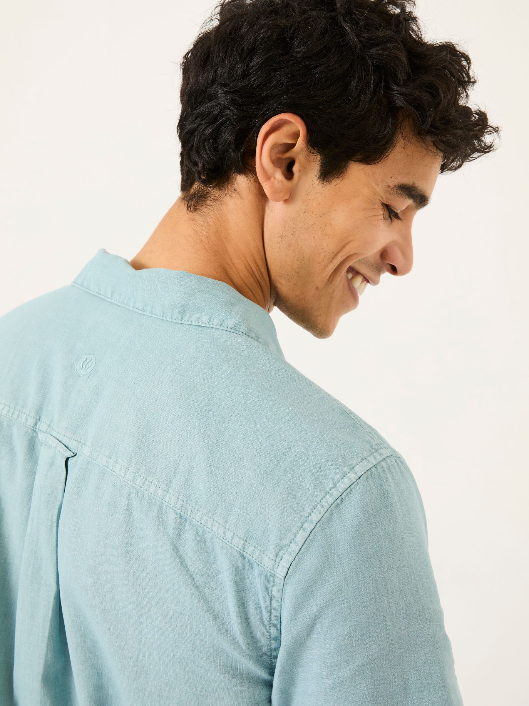 Bugle Light Blue Linen Cotton Shirt - Image 4 of 6