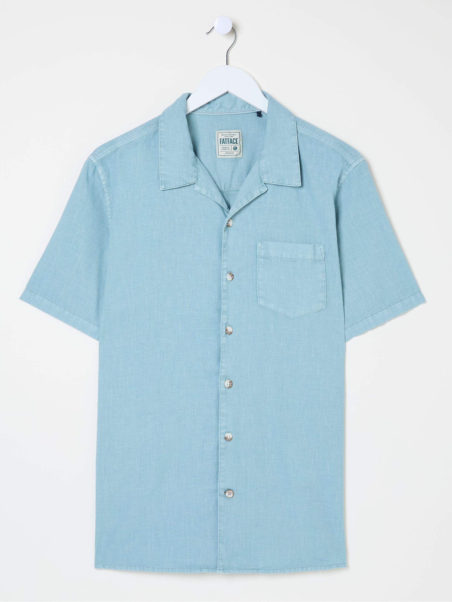 Bugle Light Blue Linen Cotton Shirt - Image 8 of 8
