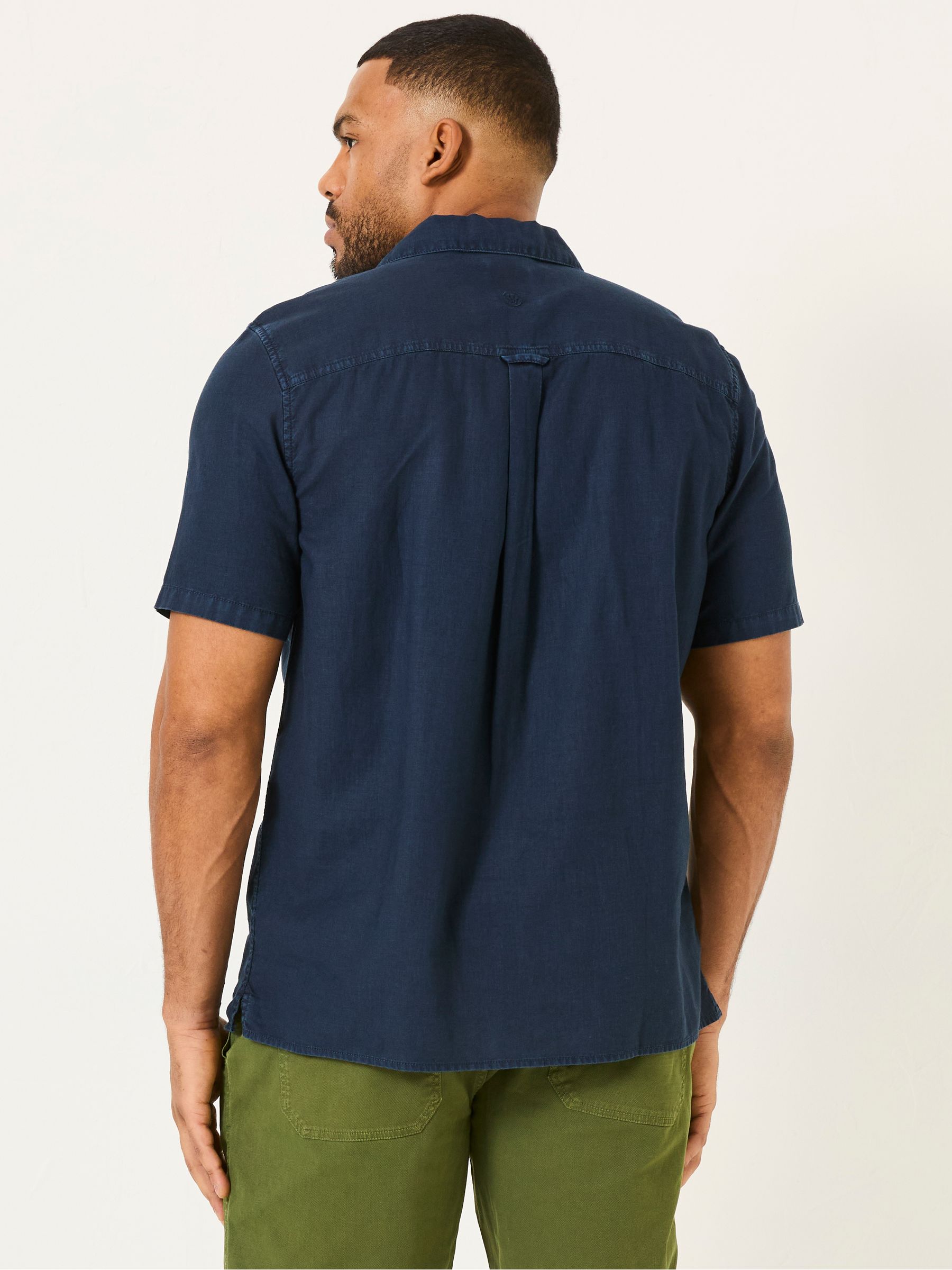 Bugle Navy Linen Cotton Shirt - Image 6 of 8