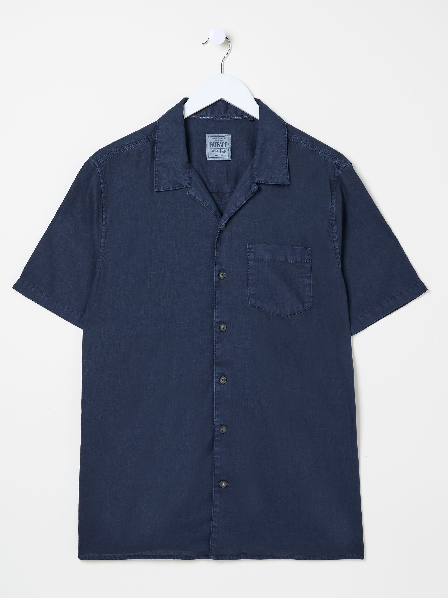 Bugle Navy Linen Cotton Shirt - Image 8 of 8