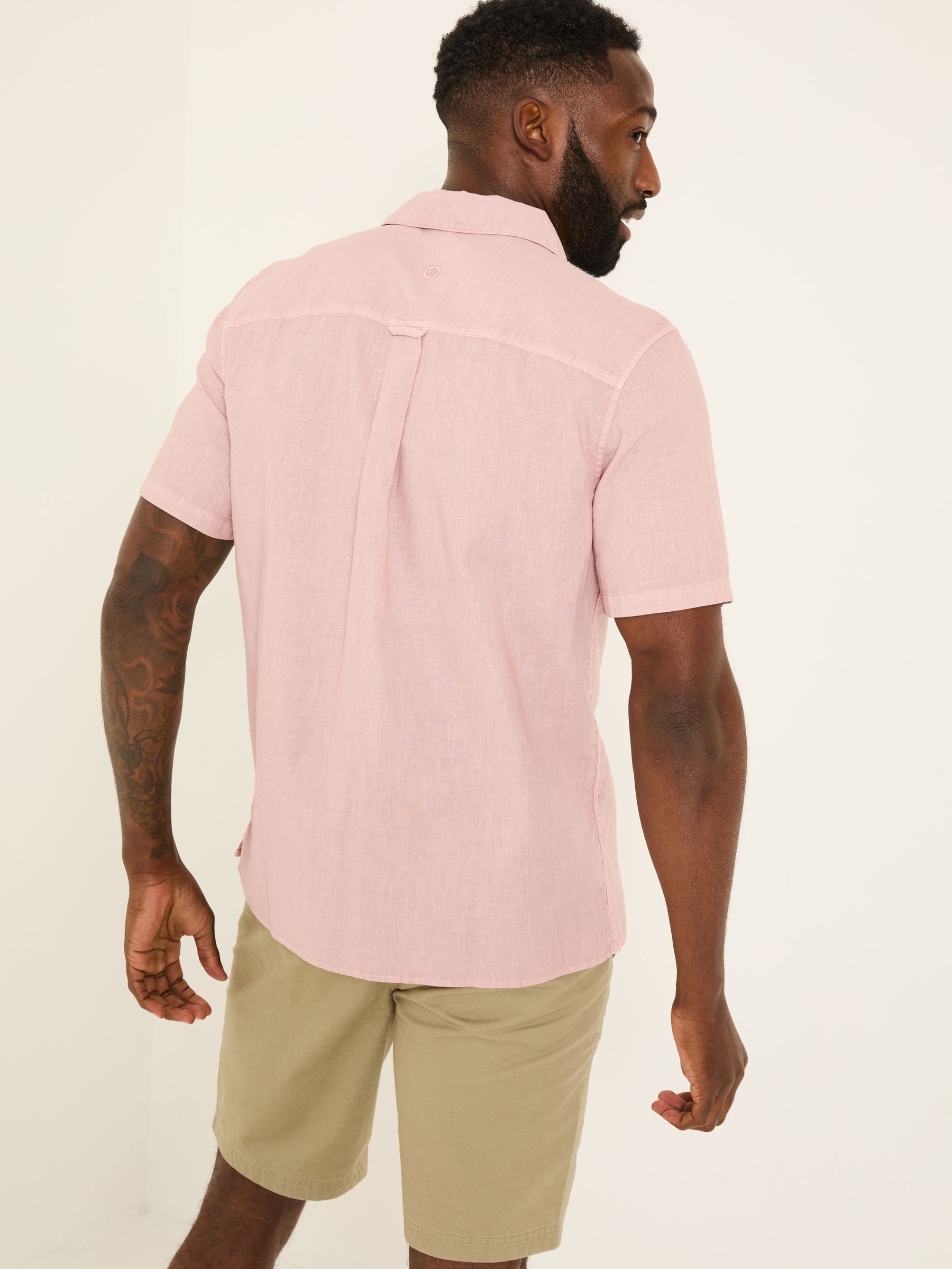 Bugle Dusky Pink Linen Cotton Shirt - Image 3 of 5