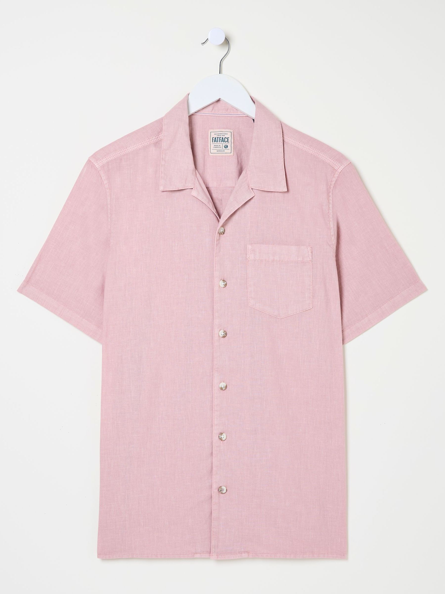 Bugle Dusky Pink Linen Cotton Shirt - Image 9 of 9
